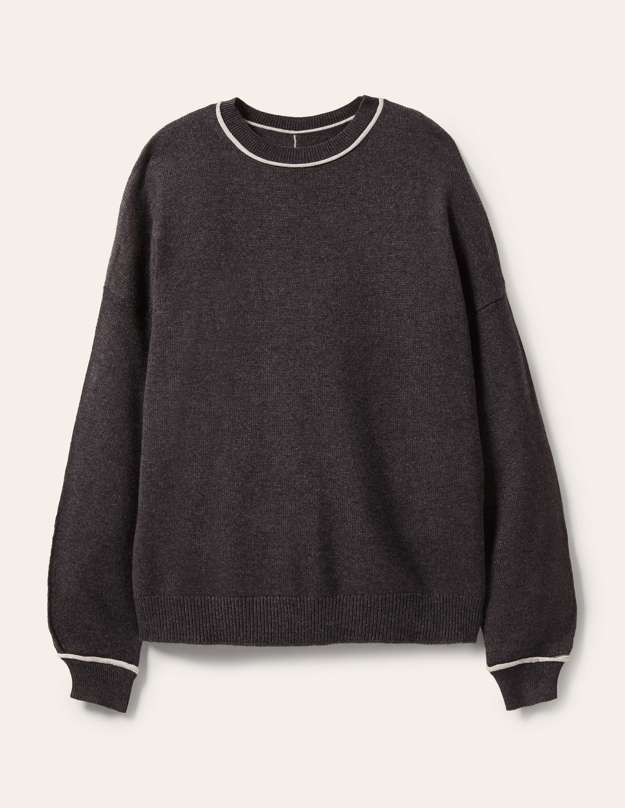 Pull col rond oversize-Anthracite chiné - Image 5