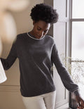 Pull col rond oversize-Anthracite chiné
