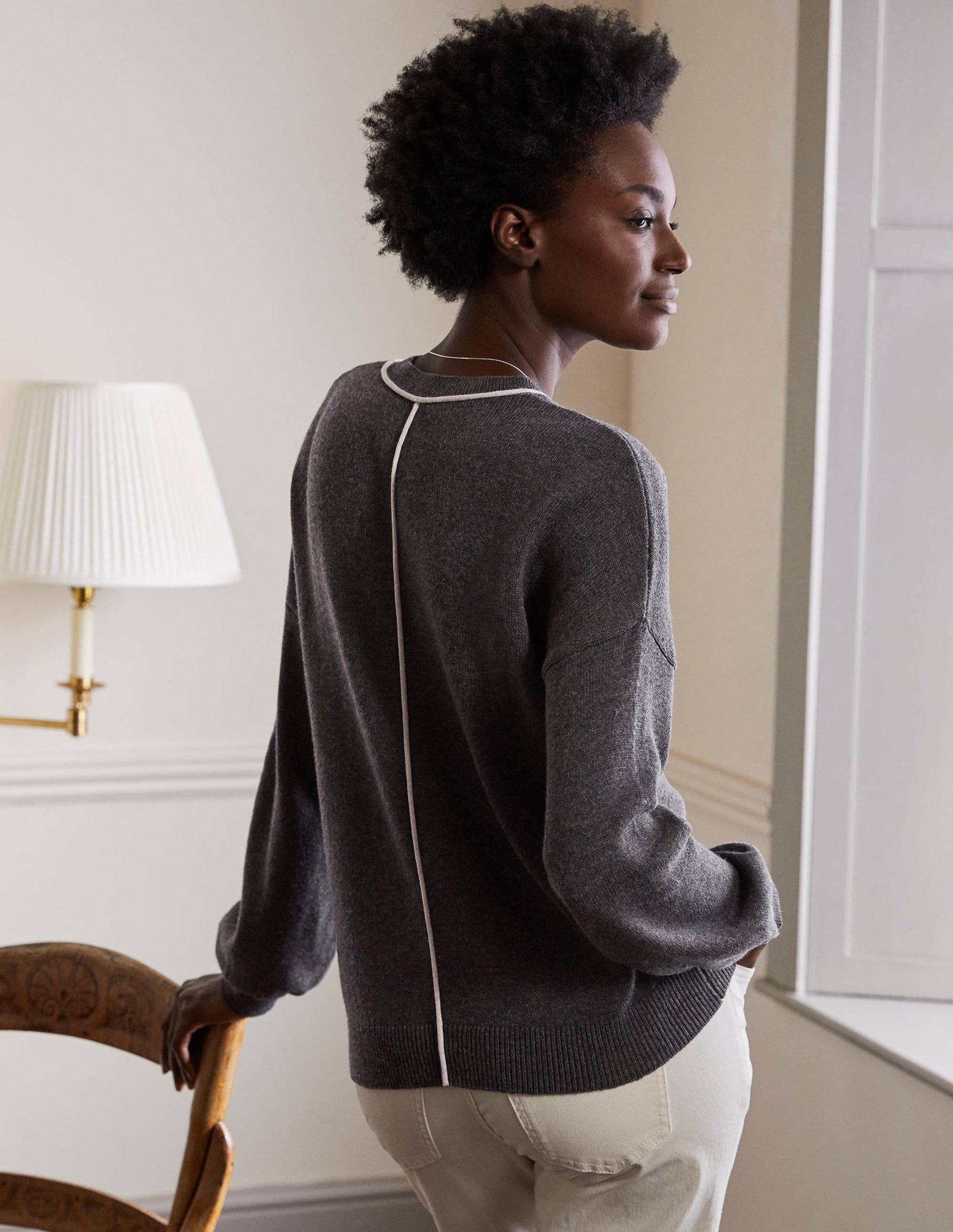Pull col rond oversize-Anthracite chiné-3