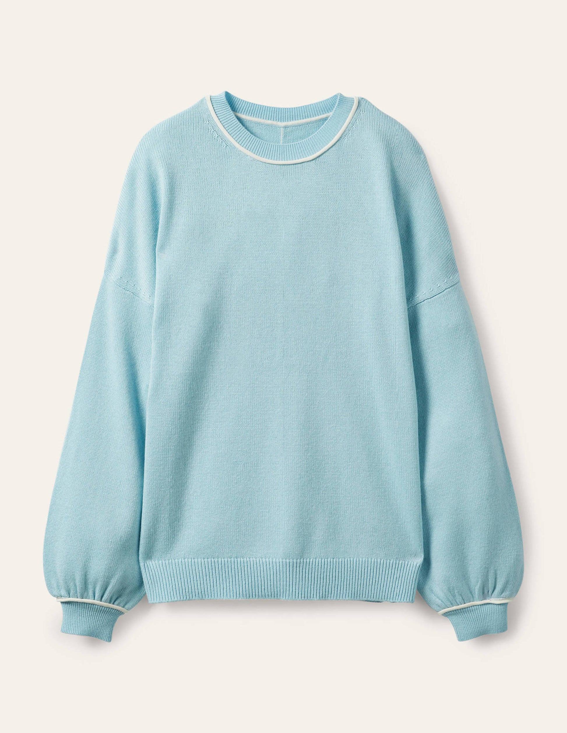 Oversize-Pullover mit Rundhalsausschnitt-Surfblau-5