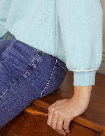 Oversize-Pullover mit Rundhalsausschnitt-Surfblau-2