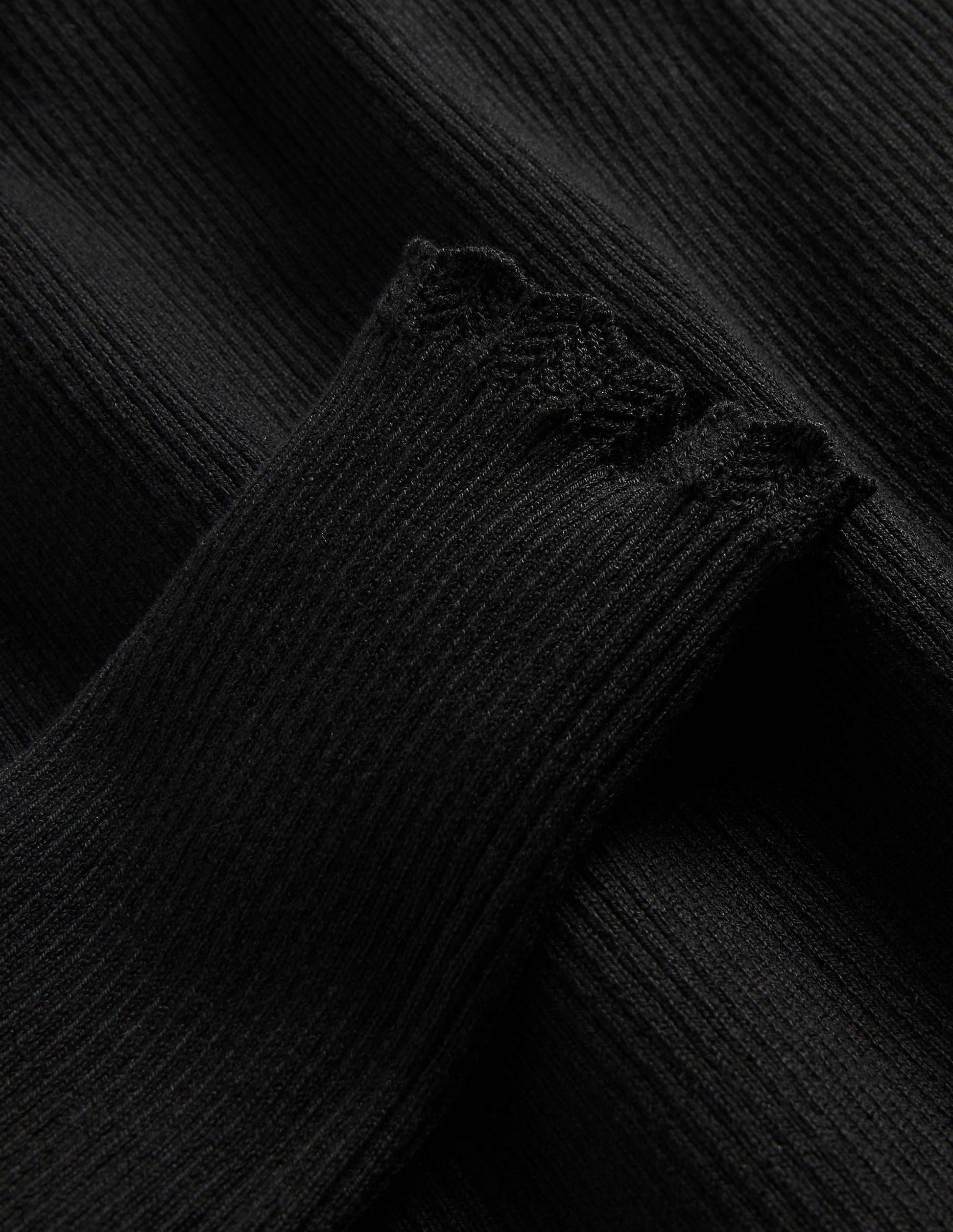 Pull festonné à col montant-Noir-6