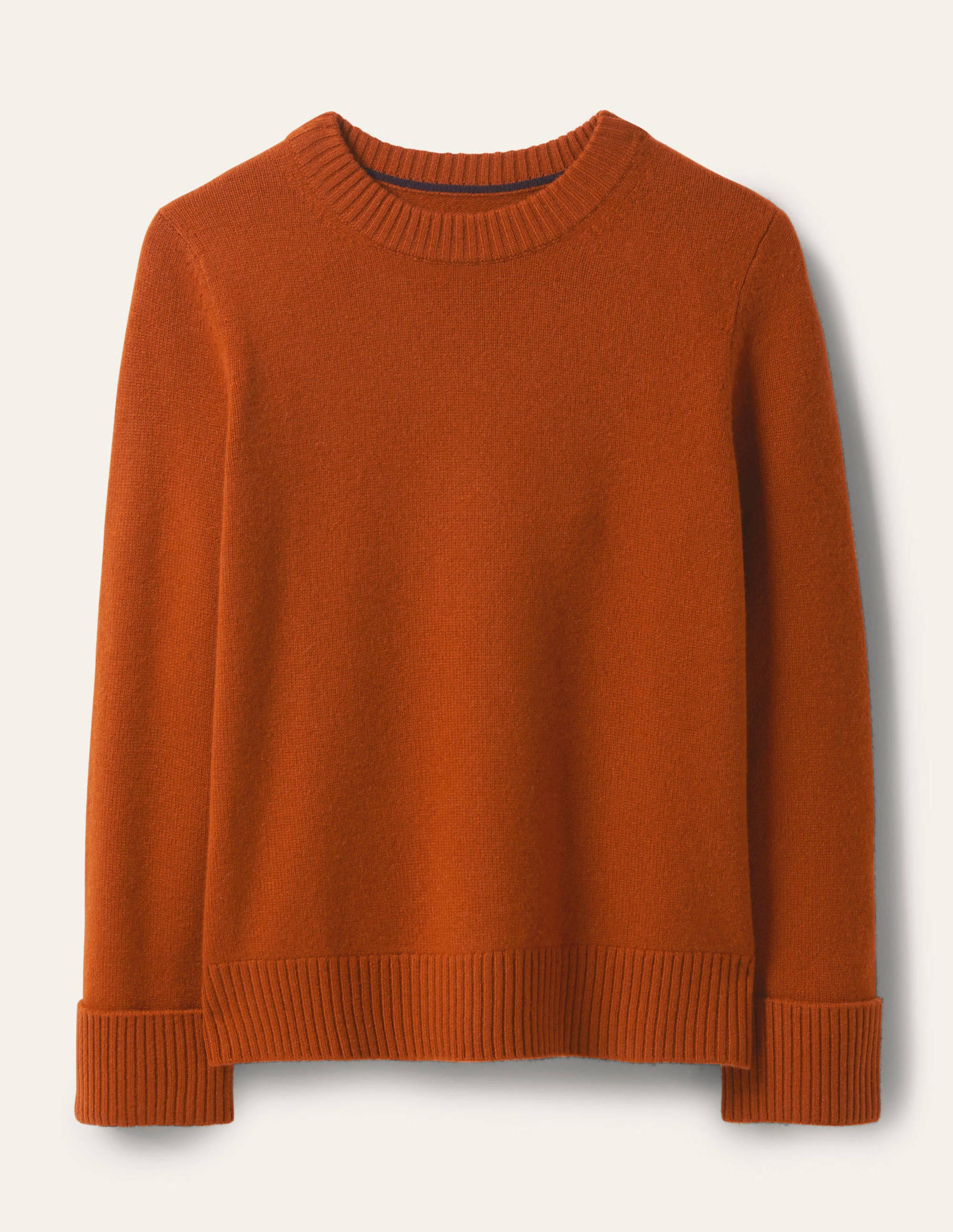 Kaschmirpullover mit Ärmelbündchen-Karneolrot - Image 5