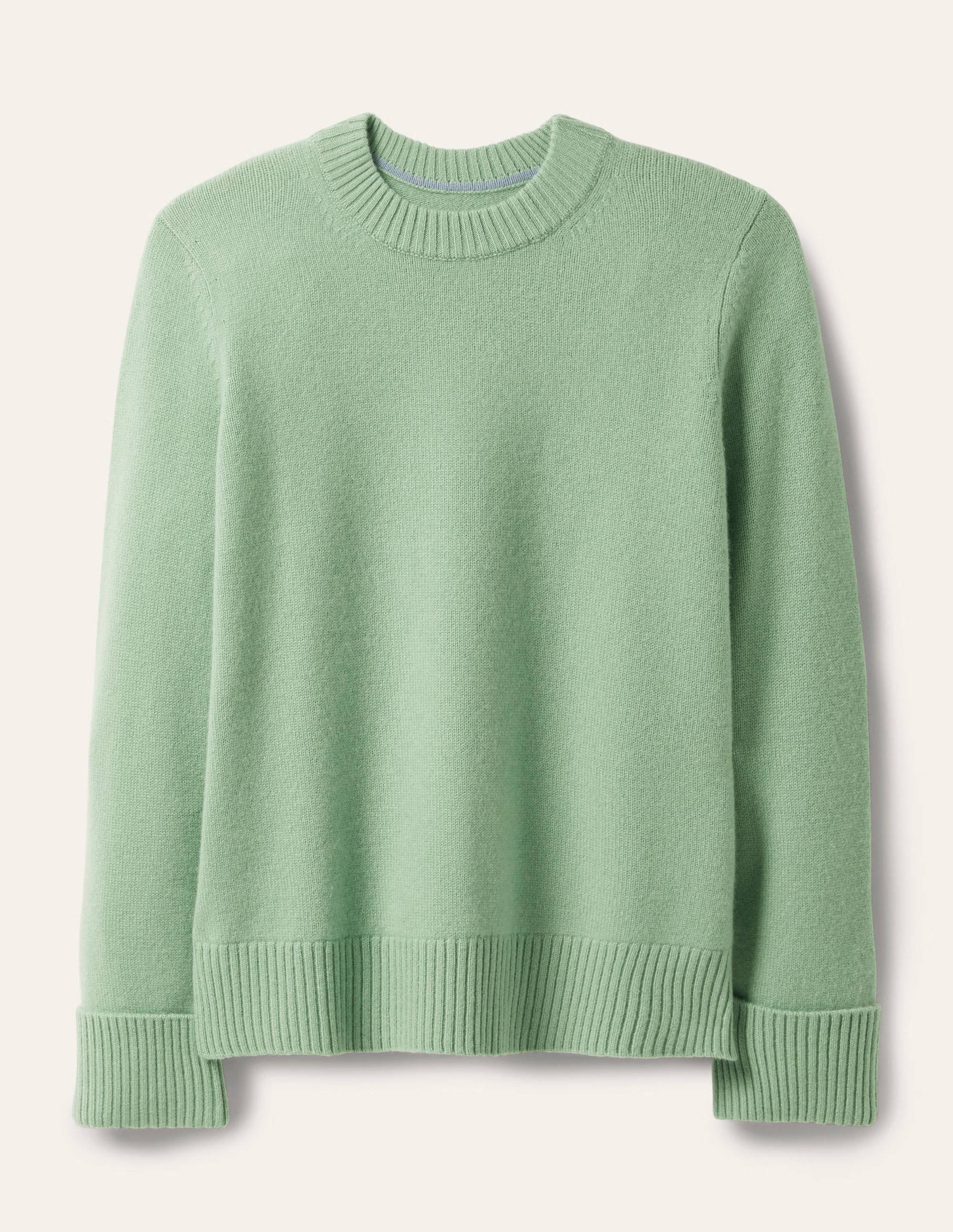 Kaschmirpullover mit Ärmelbündchen-Peridotgrün-5