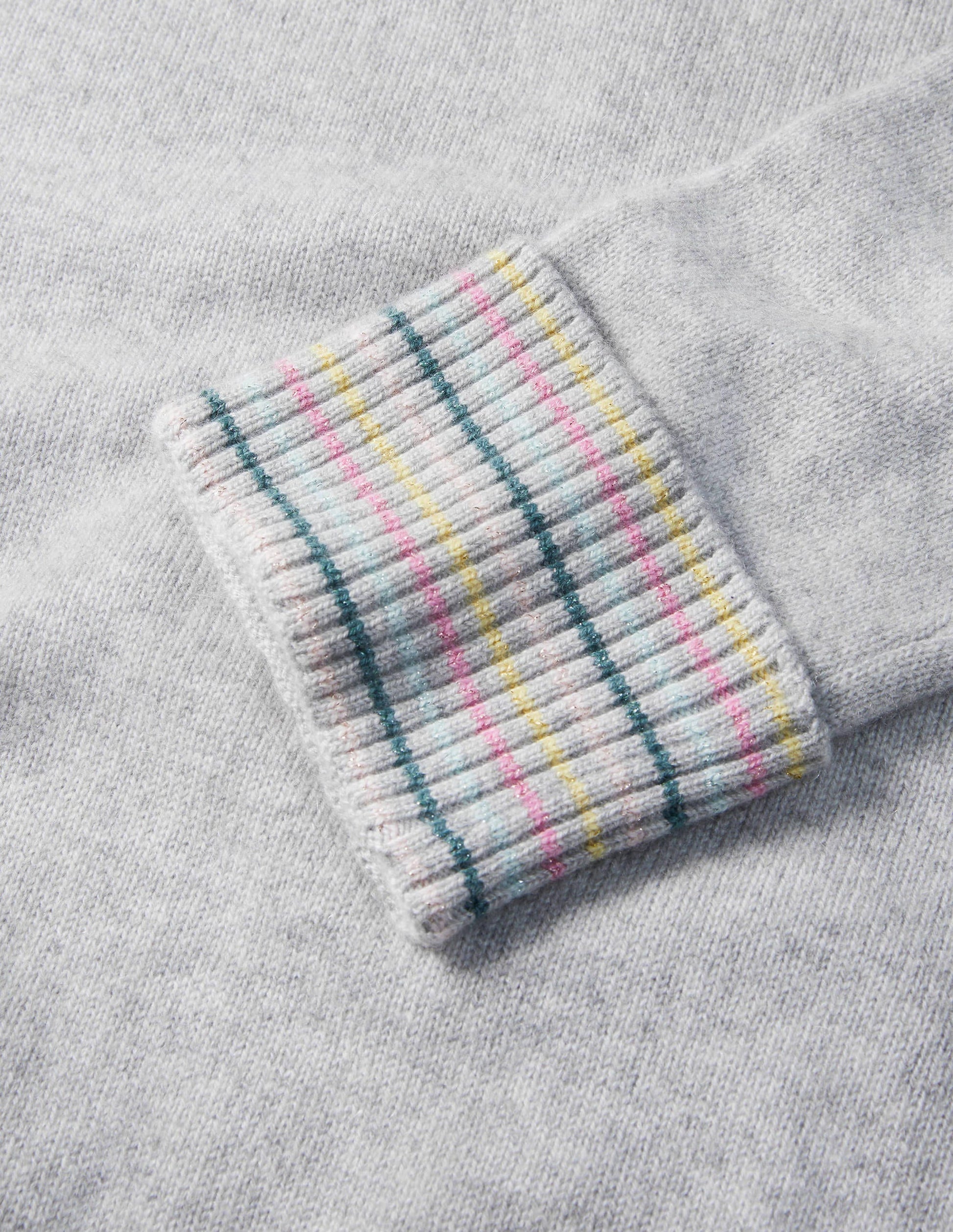 Kaschmirpullover mit Ärmelbündchen-Quarzgrau-6