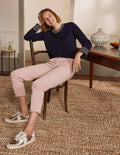 Kaschmirpullover mit Ärmelbündchen-Marineblau