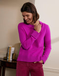 Kaschmirpullover mit Ärmelbündchen-Königsviolett