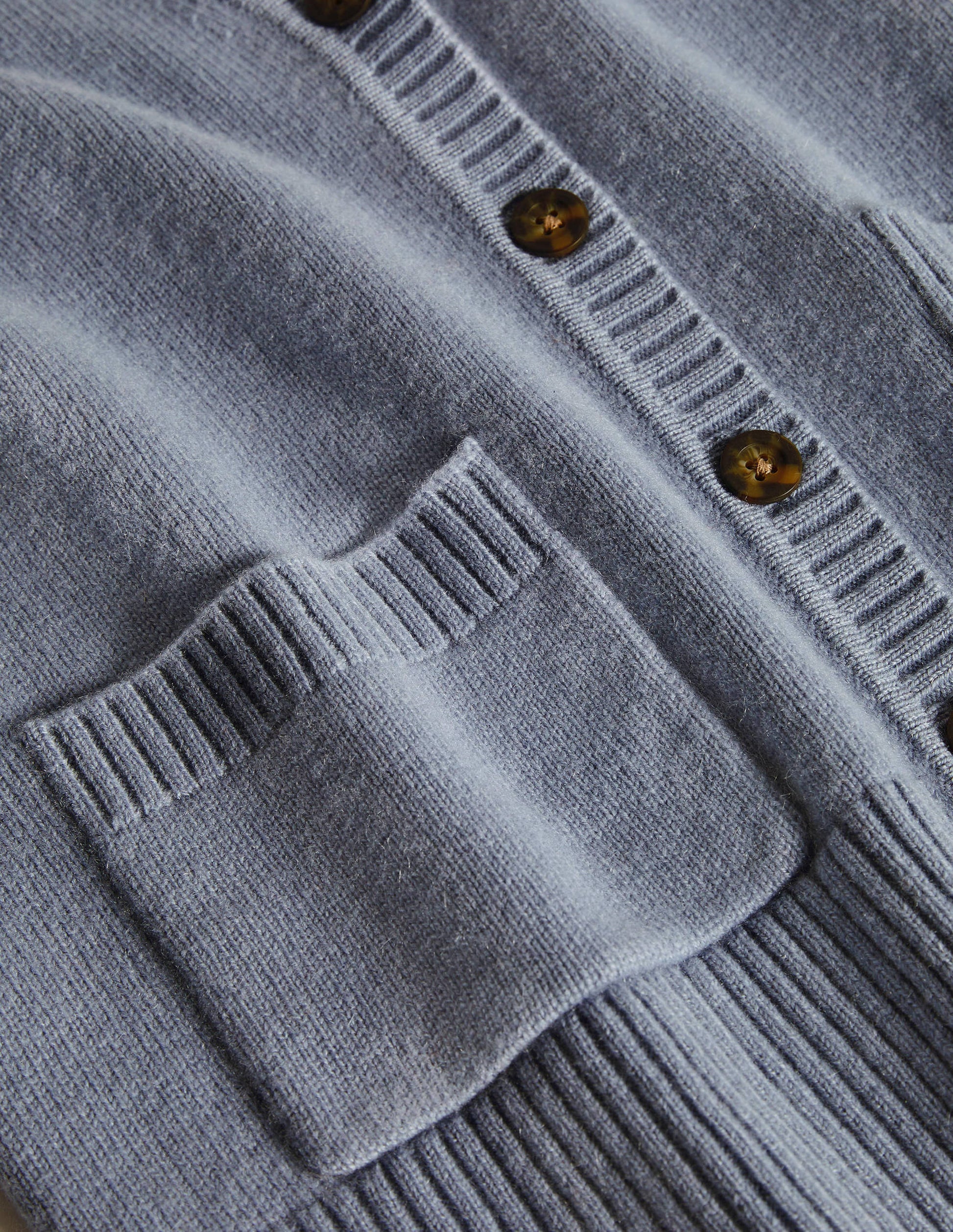 Kaschmircardigan mit Ärmelbündchen-Helles Lapisblau-6