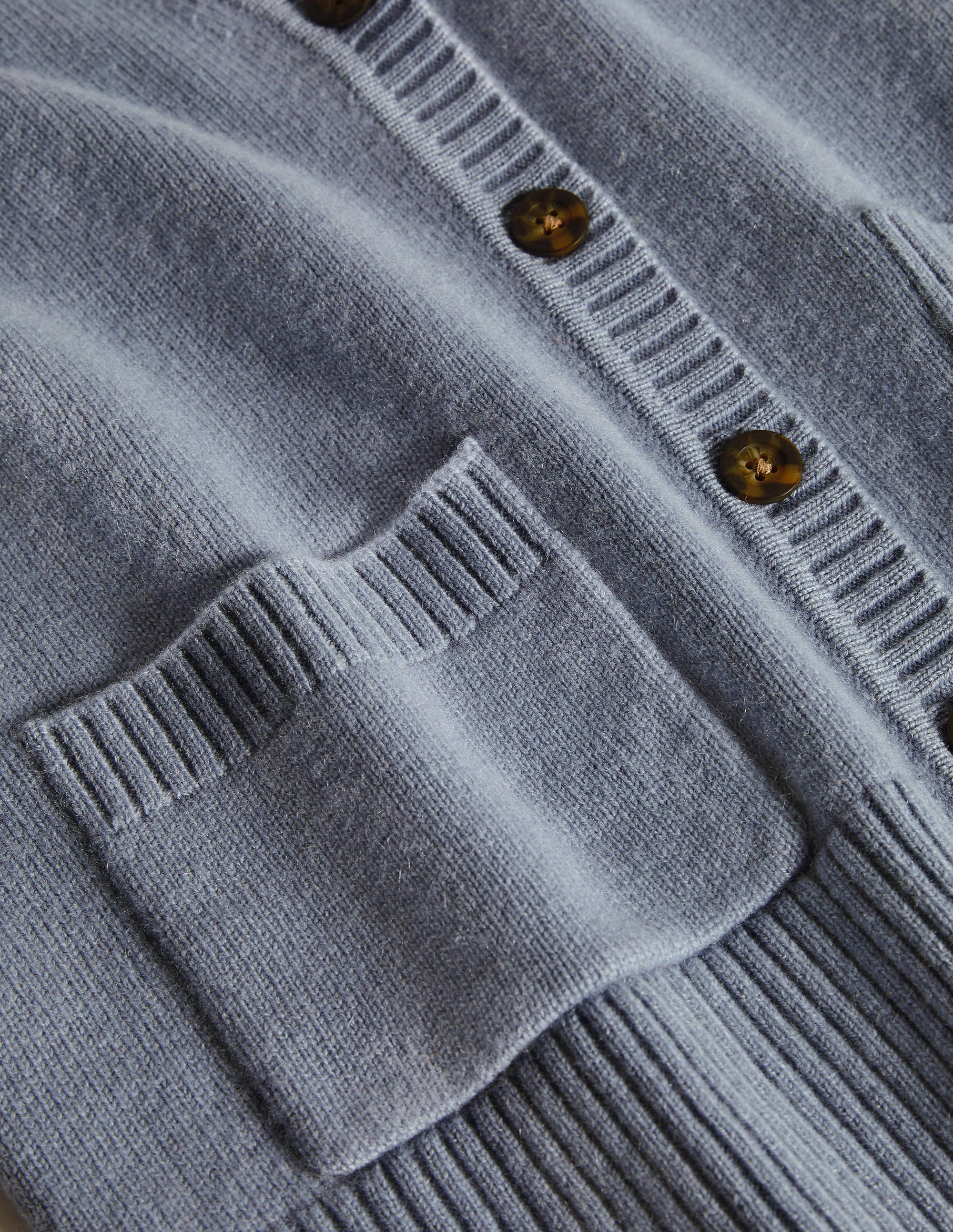 Kaschmircardigan mit Ärmelbündchen-Helles Lapisblau - Image 6