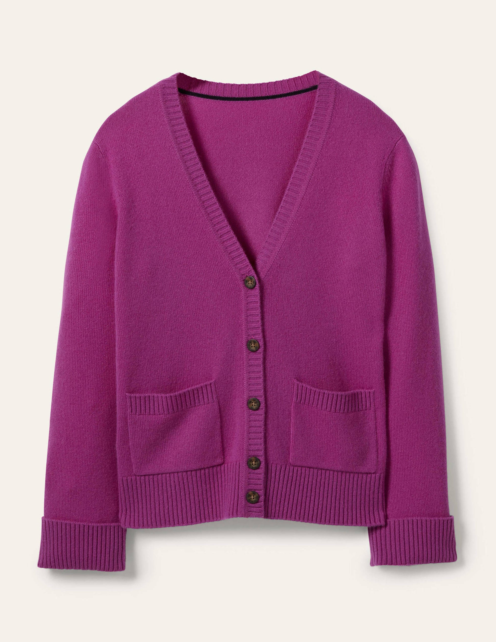Kaschmircardigan mit Ärmelbündchen-Amethystviolett-5