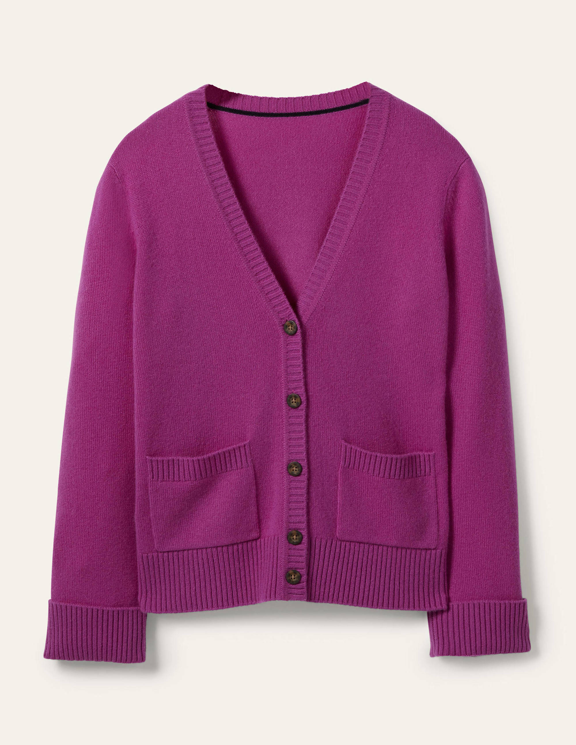 Kaschmircardigan mit Ärmelbündchen-Amethystviolett - Image 5