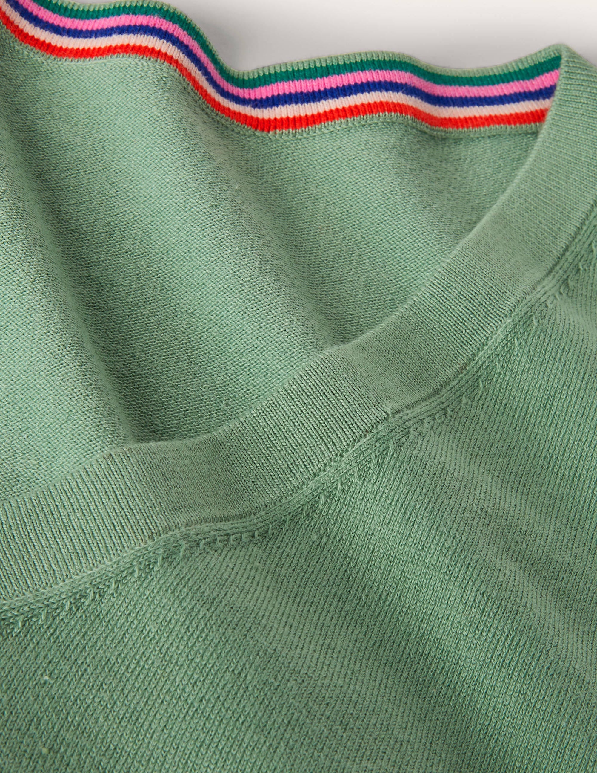 Pull col V en coton-Œuf de cane - Image 6