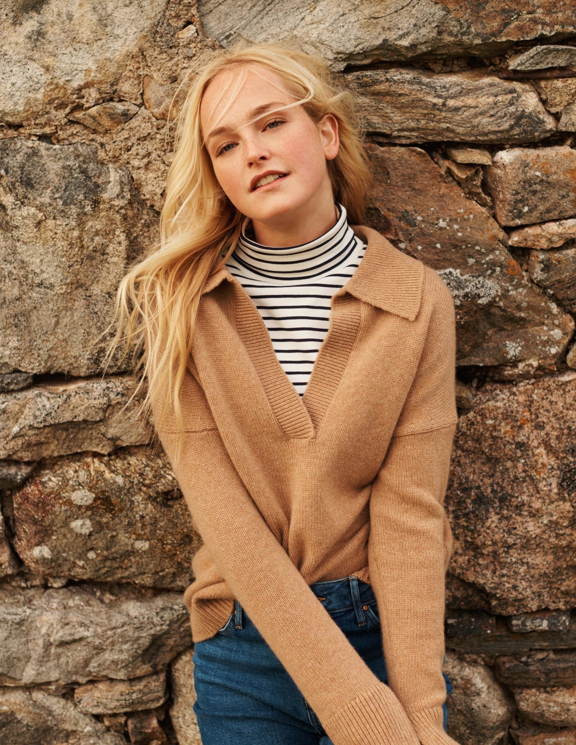 Cathryn Kaschmirpullover-Kamelbraun Melange-5