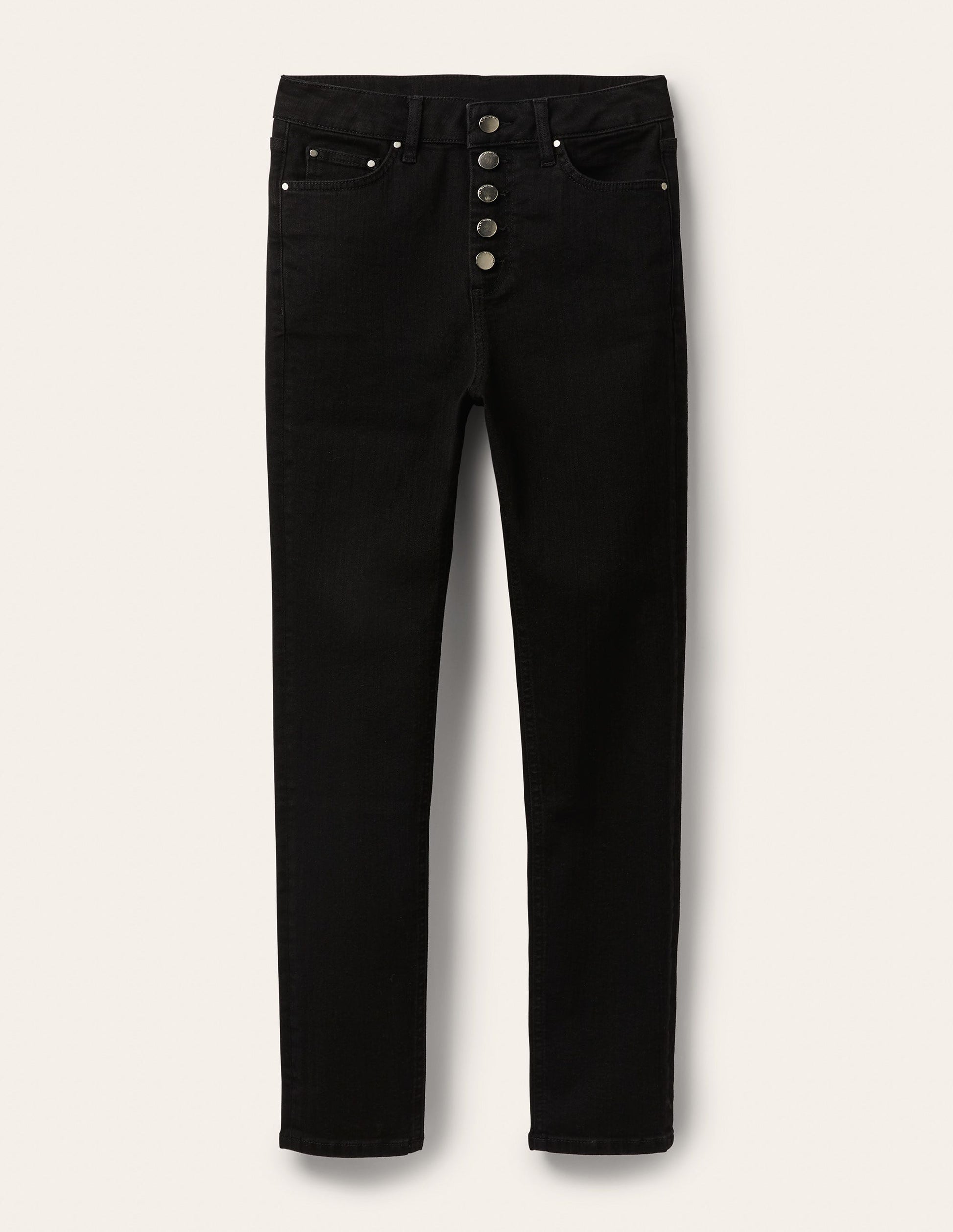 Jean skinny à braguette boutonnée-Noir ciré-7