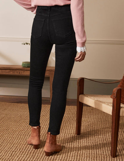 Röhrenjeans mit Knopfleiste-Schwarz-2