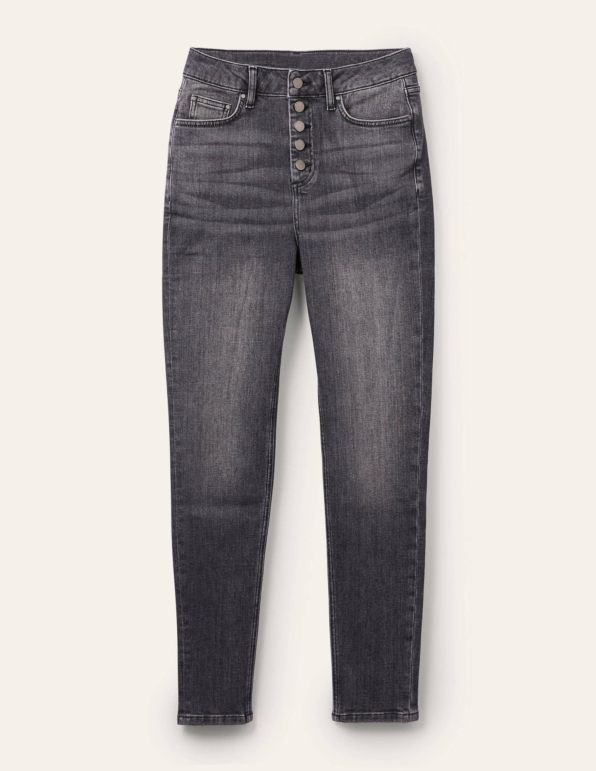 Jean skinny à braguette boutonnée-Gris authentique-6