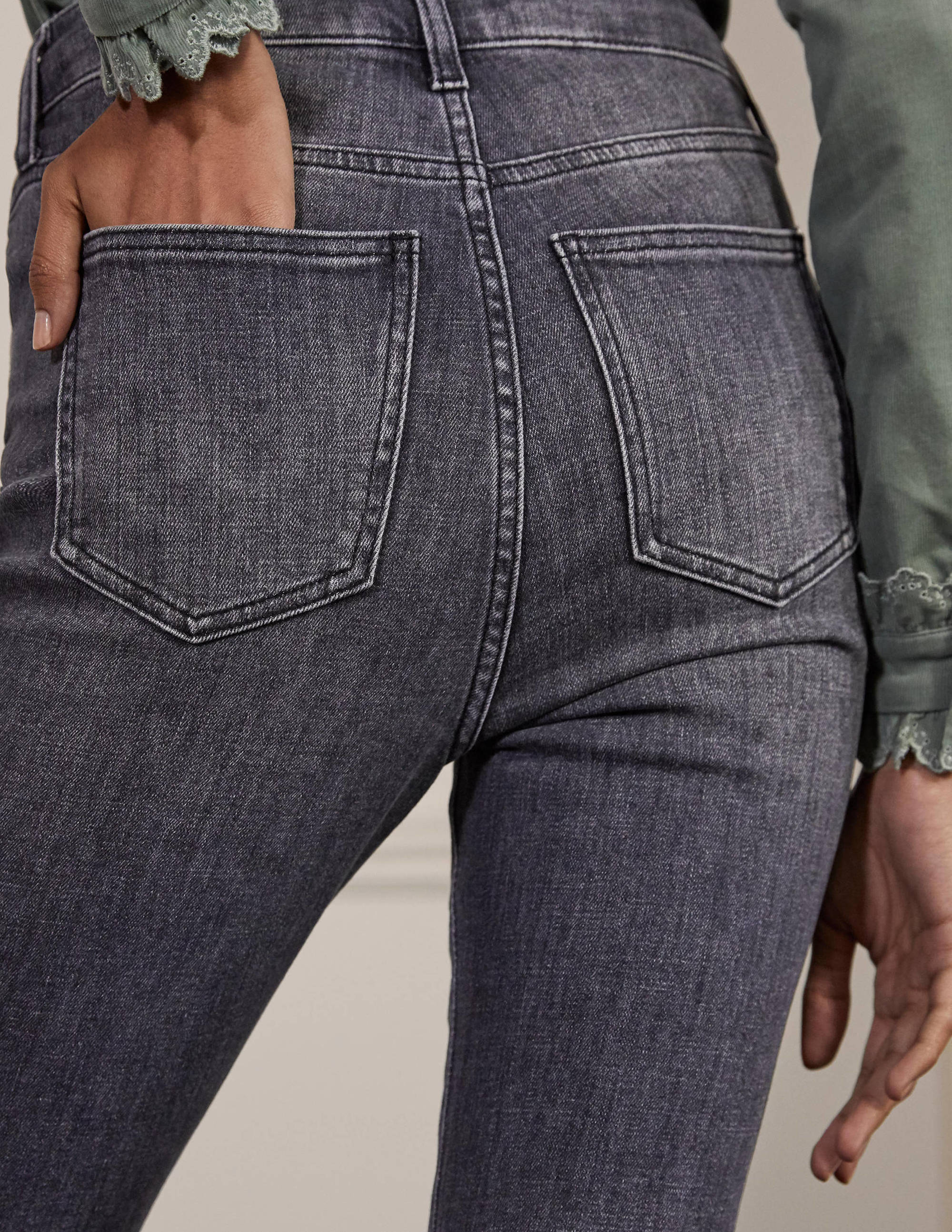 Jean skinny à braguette boutonnée-Gris authentique - Image 4