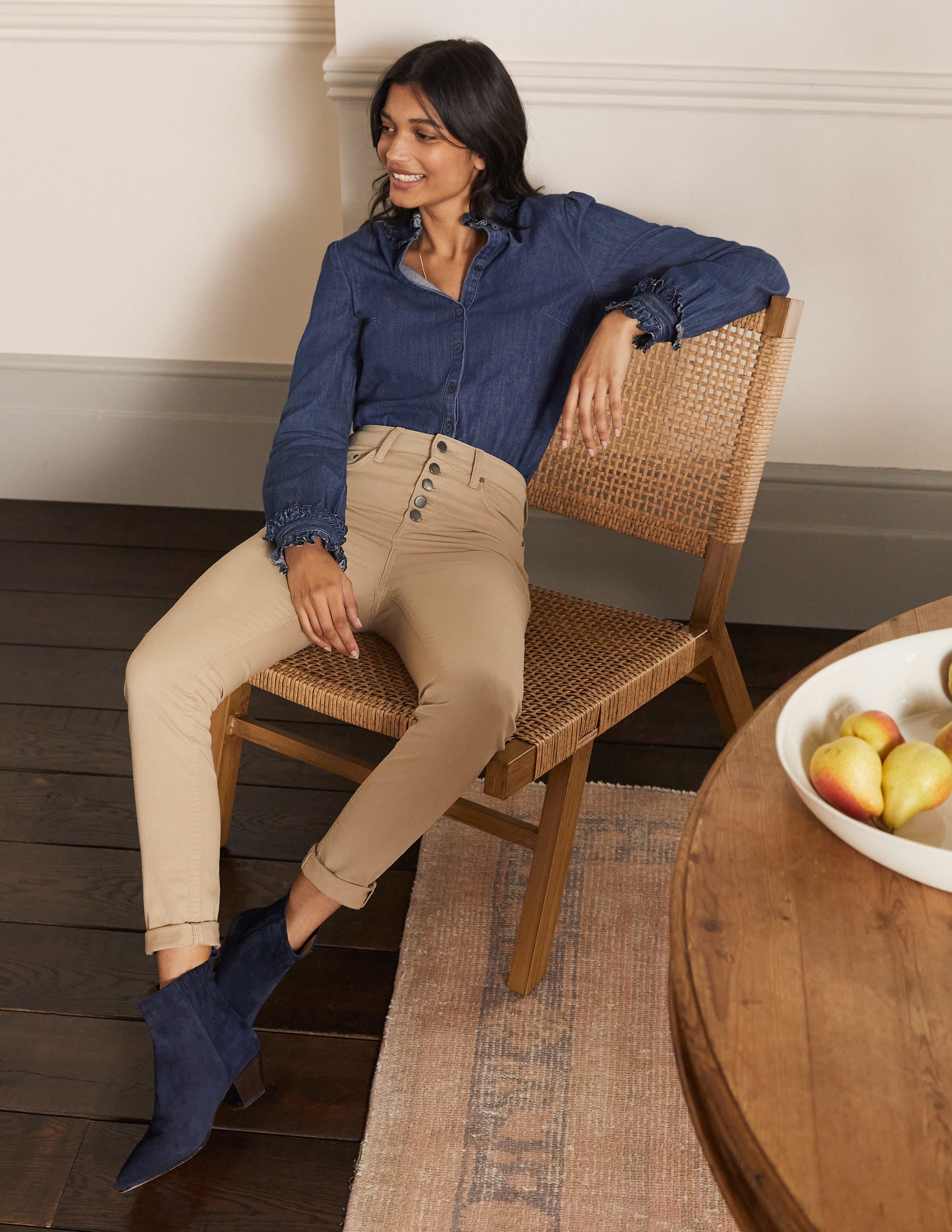 Röhrenjeans mit Knopfleiste-Cremelikör - Image 2