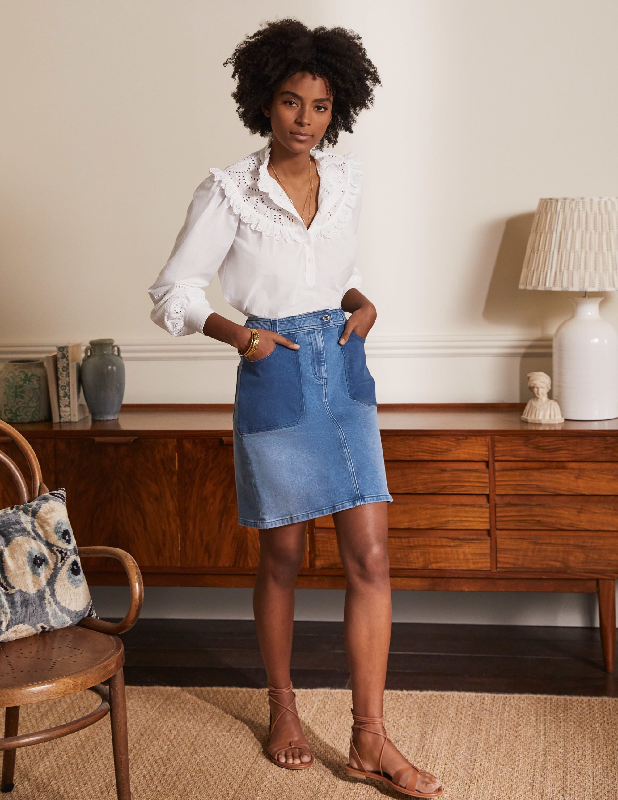 Jupe Cavendish-Contraste vintage clair - Image 4