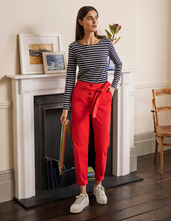 Berkeley Tapered Trousers-Cherry Red