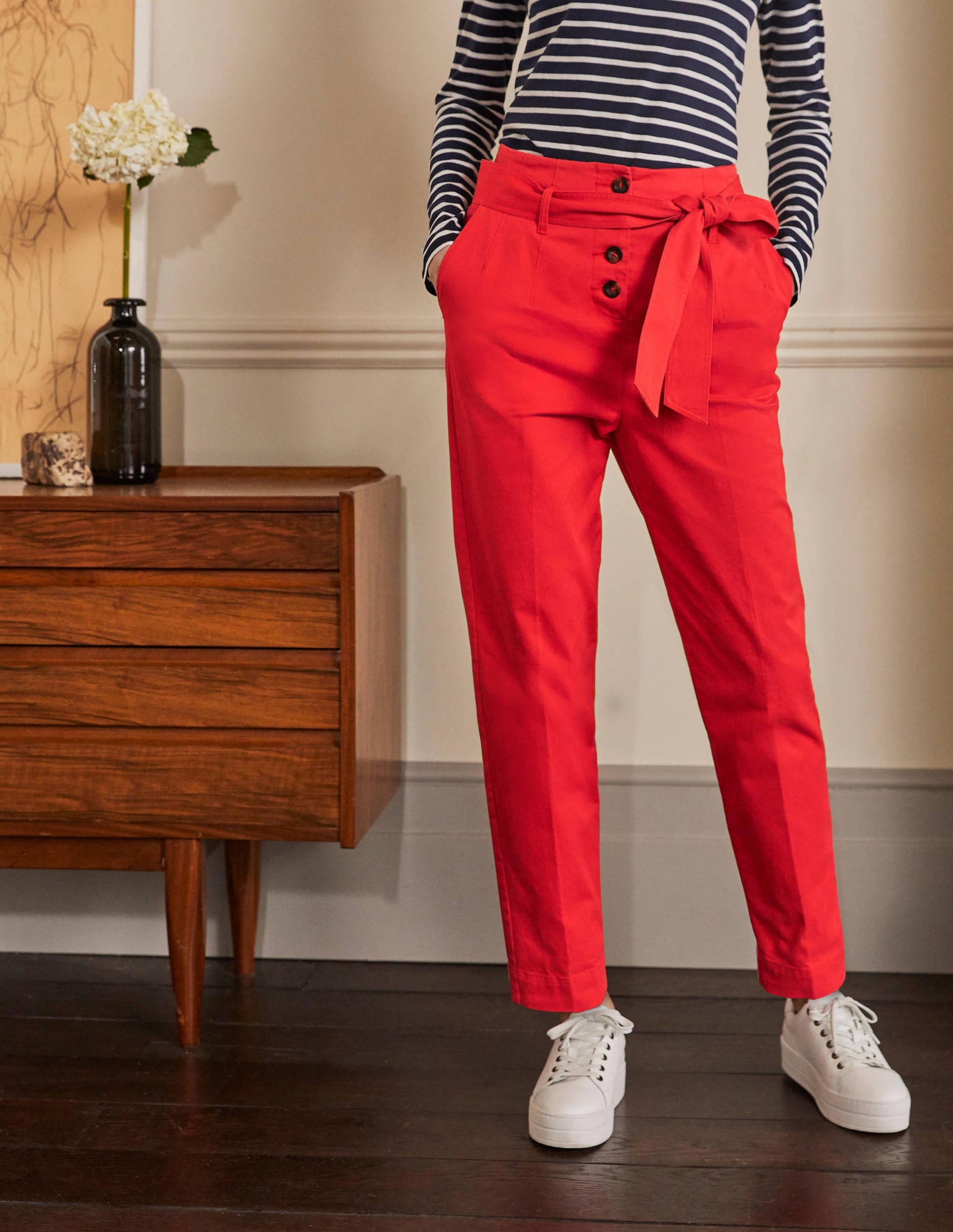 Berkeley Tapered Trousers-Cherry Red-4