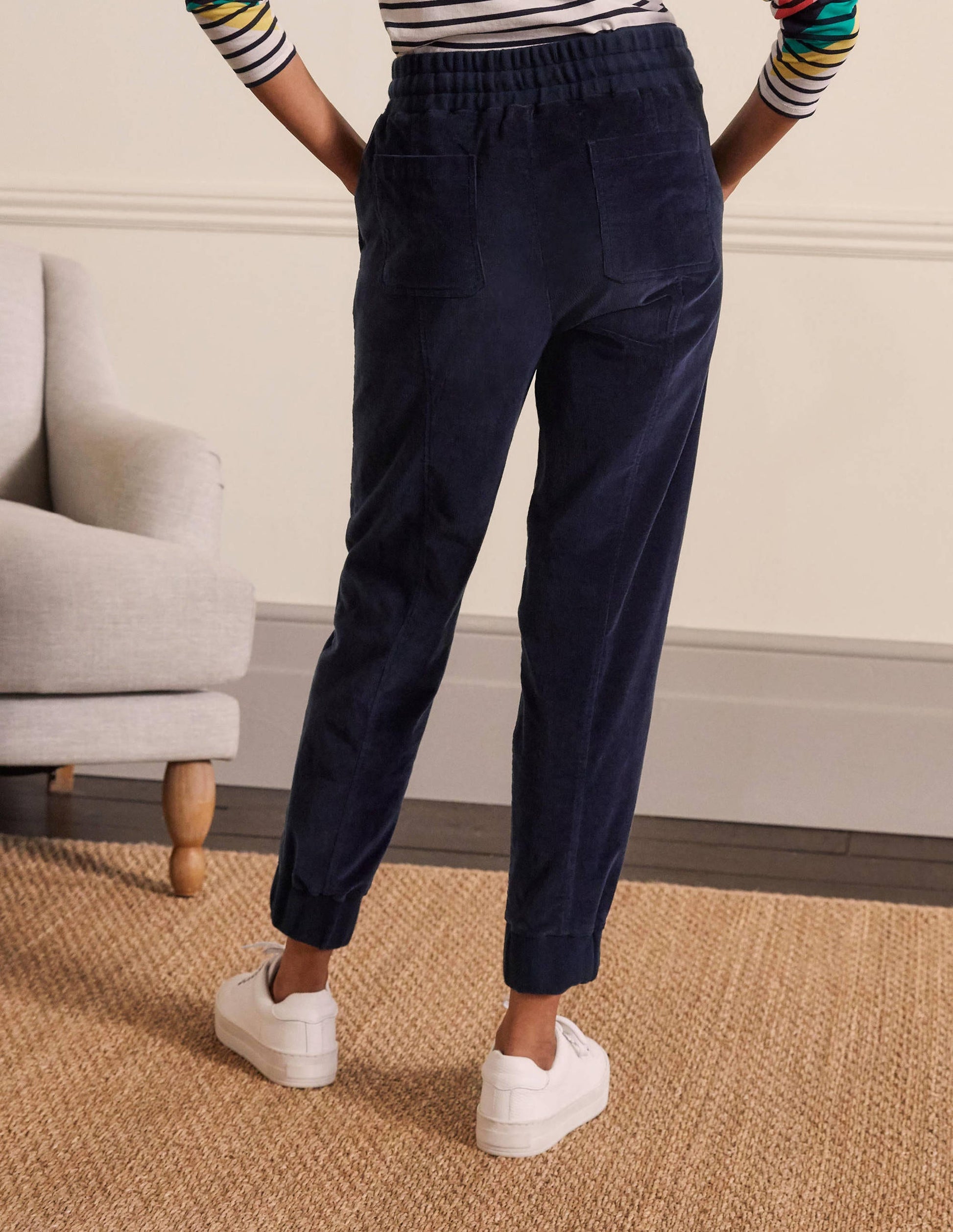 Pantalon Dorset en velours côtelé-Bleu marine-2