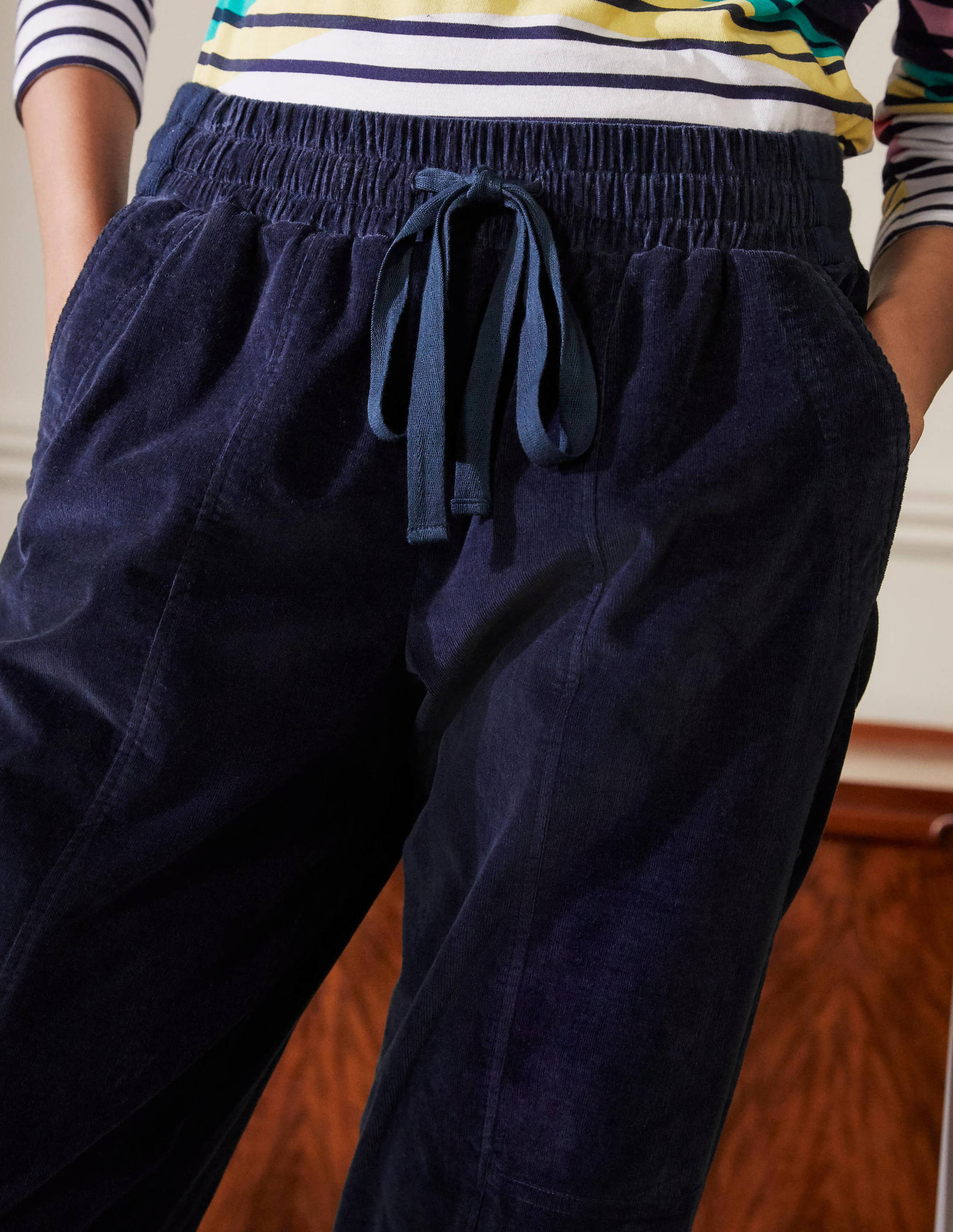 Pantalon Dorset en velours côtelé-Bleu marine - Image 3