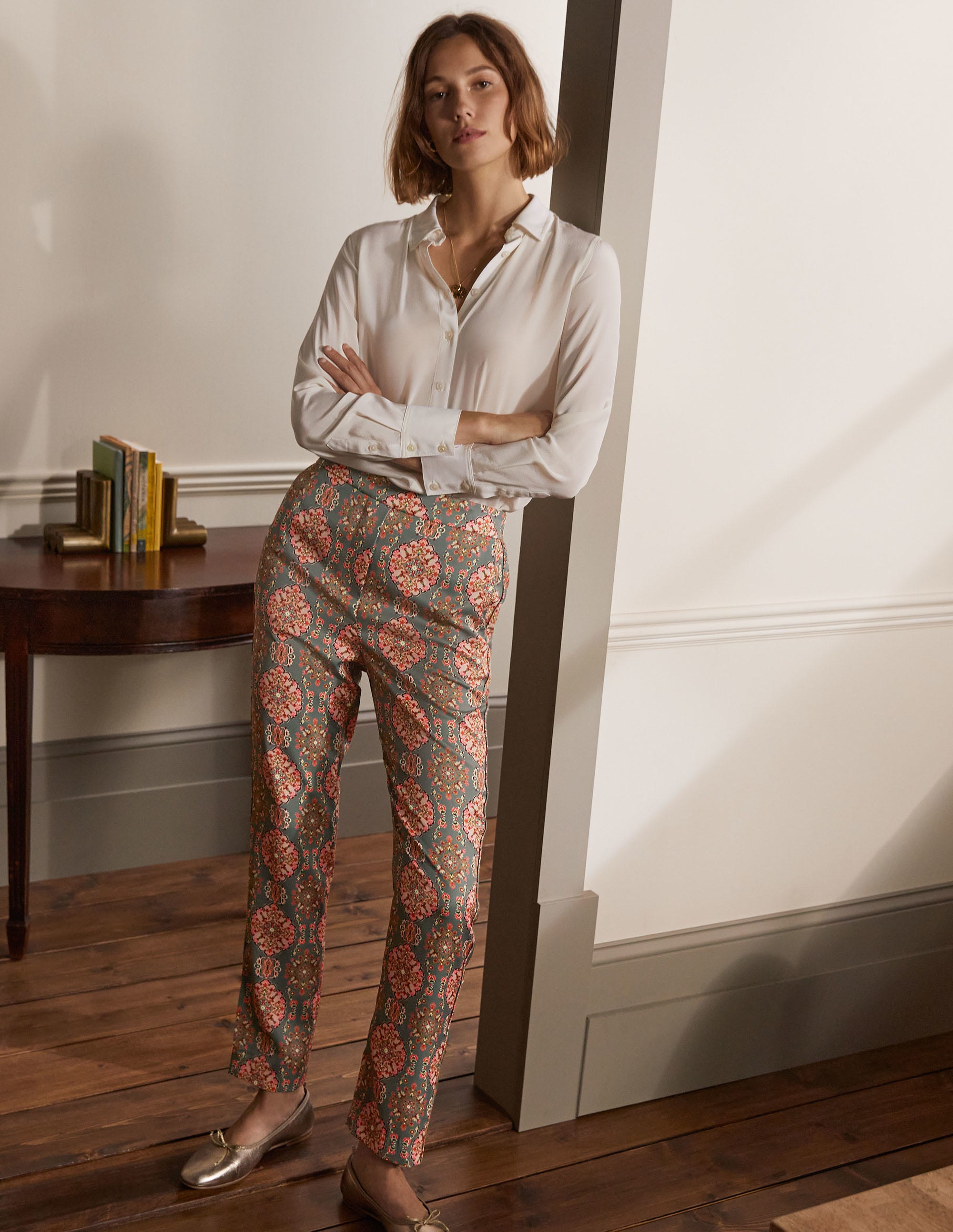 Ludlow Satin Trousers-Cobble Grey, Tapestry - Image 4