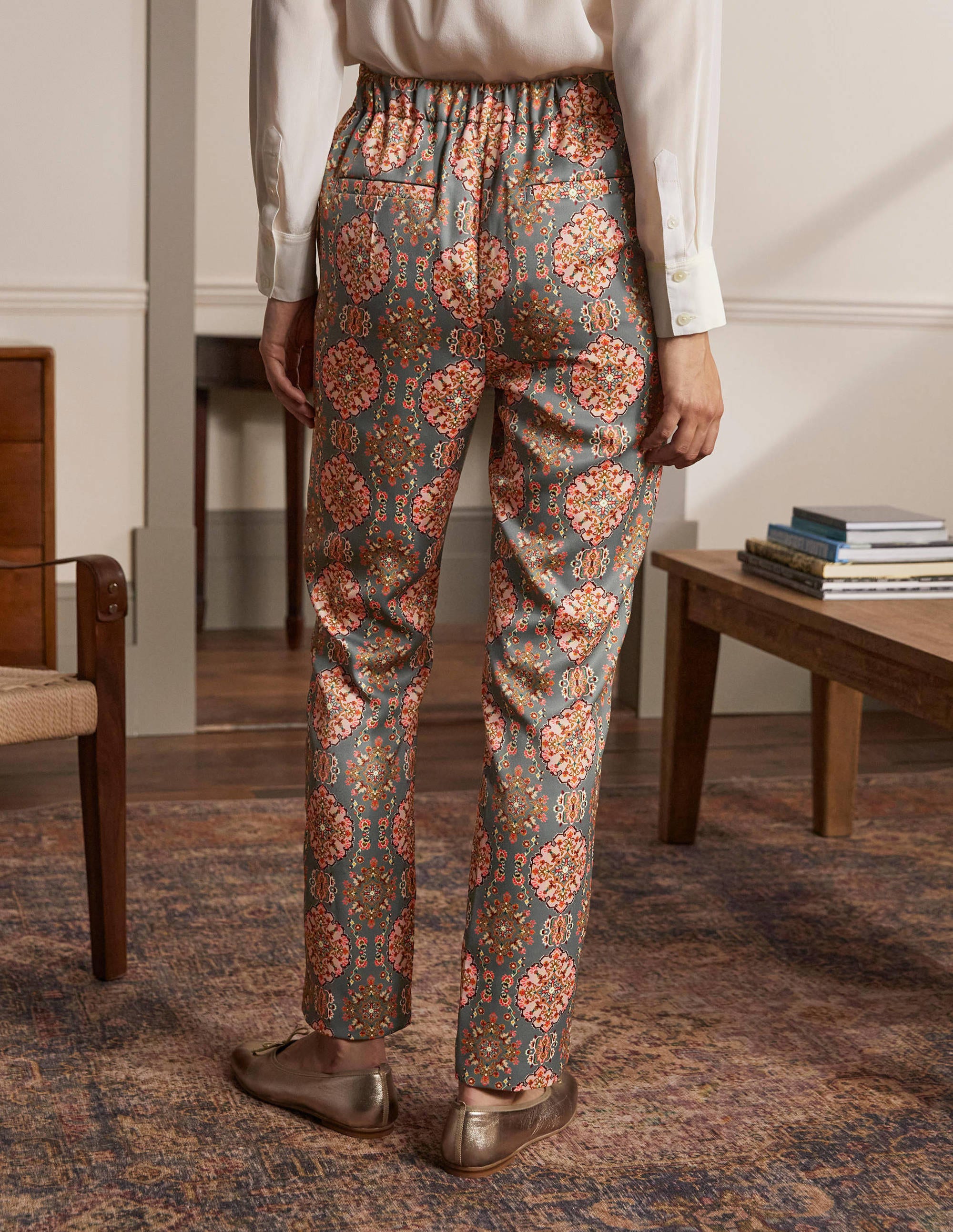 Ludlow Satin Trousers-Cobble Grey, Tapestry - Image 2
