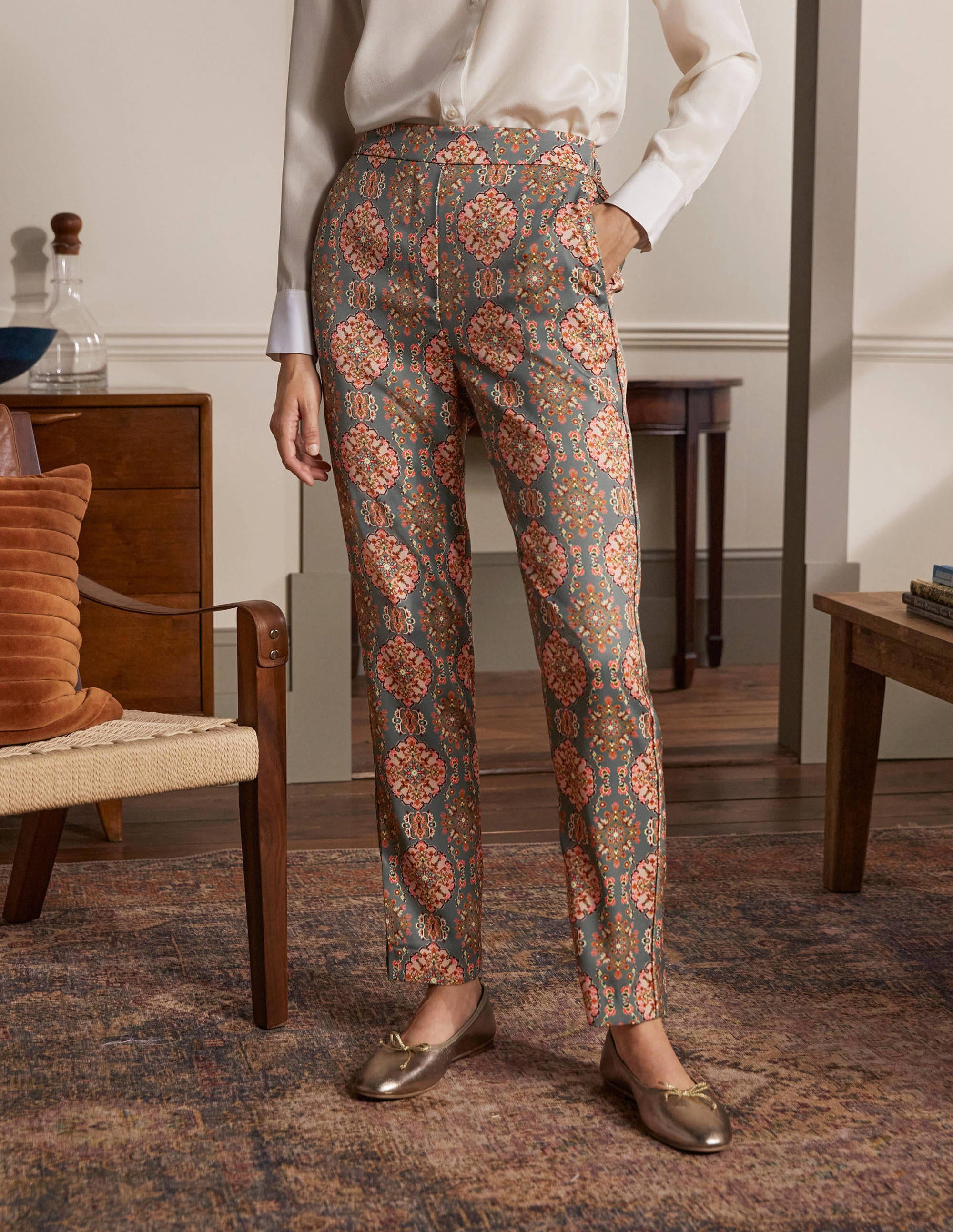 Ludlow Satin Trousers-Cobble Grey, Tapestry - Image 3