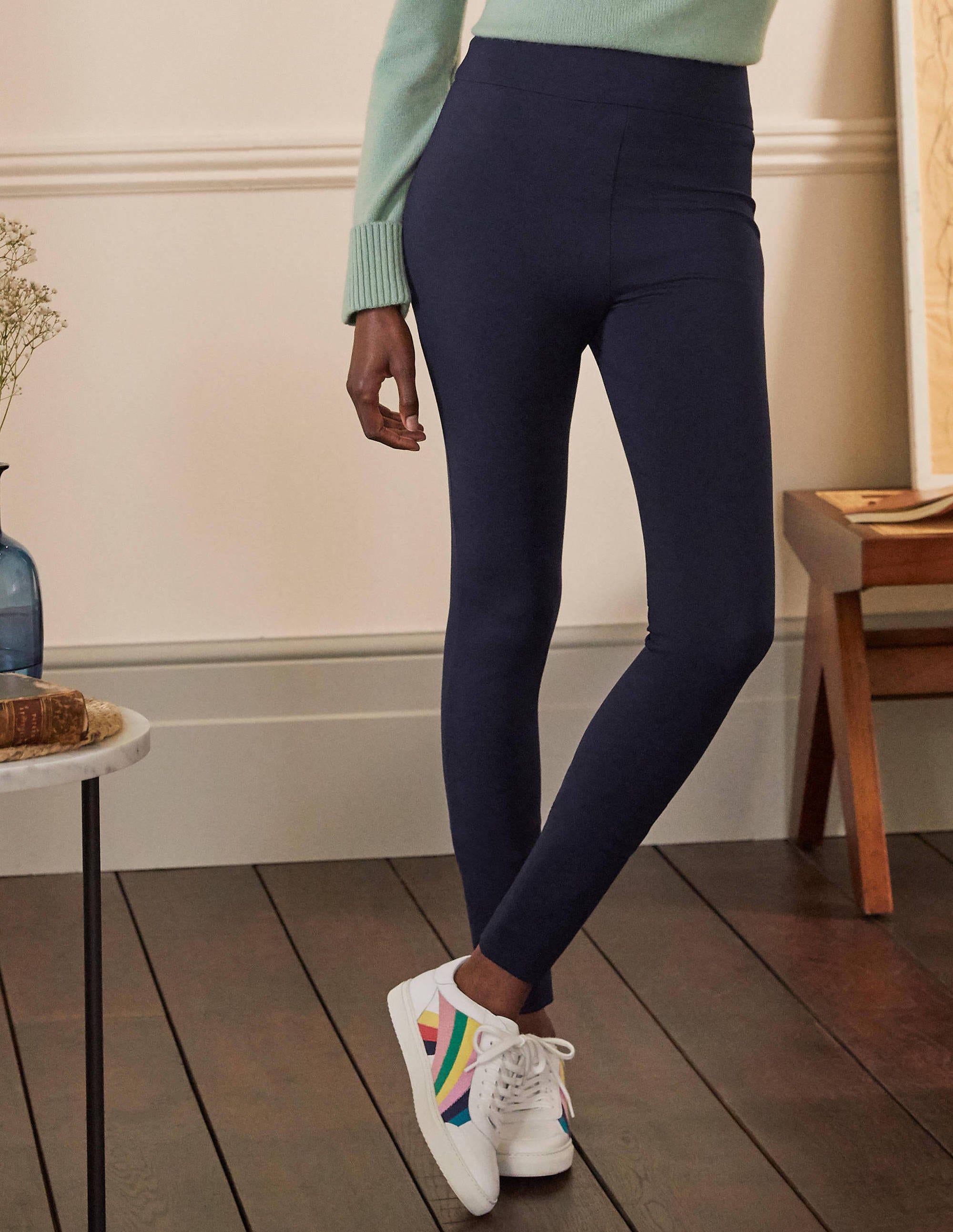 Legging en point de Rome-Bleu marine - Image 1