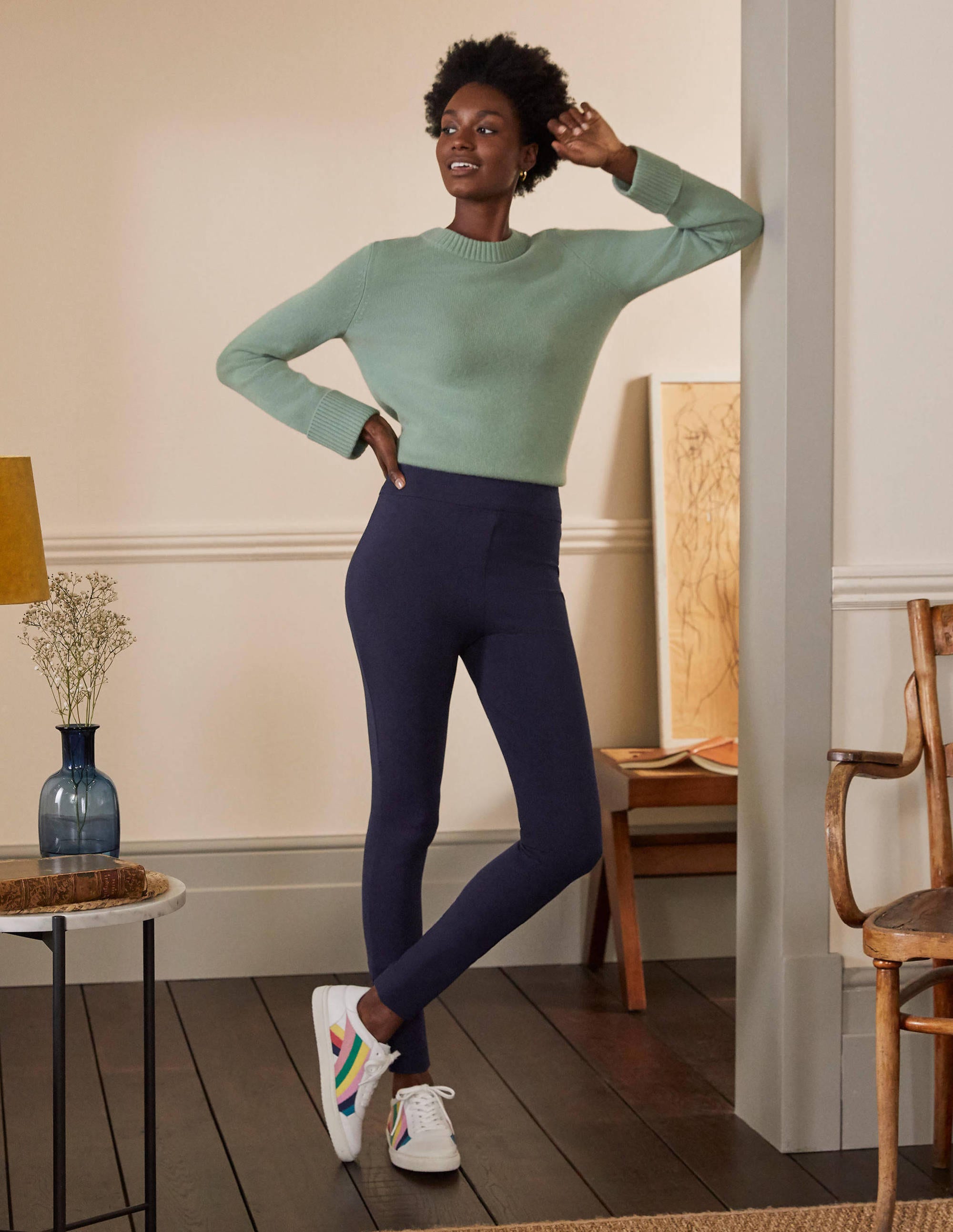 Legging en point de Rome-Bleu marine - Image 4