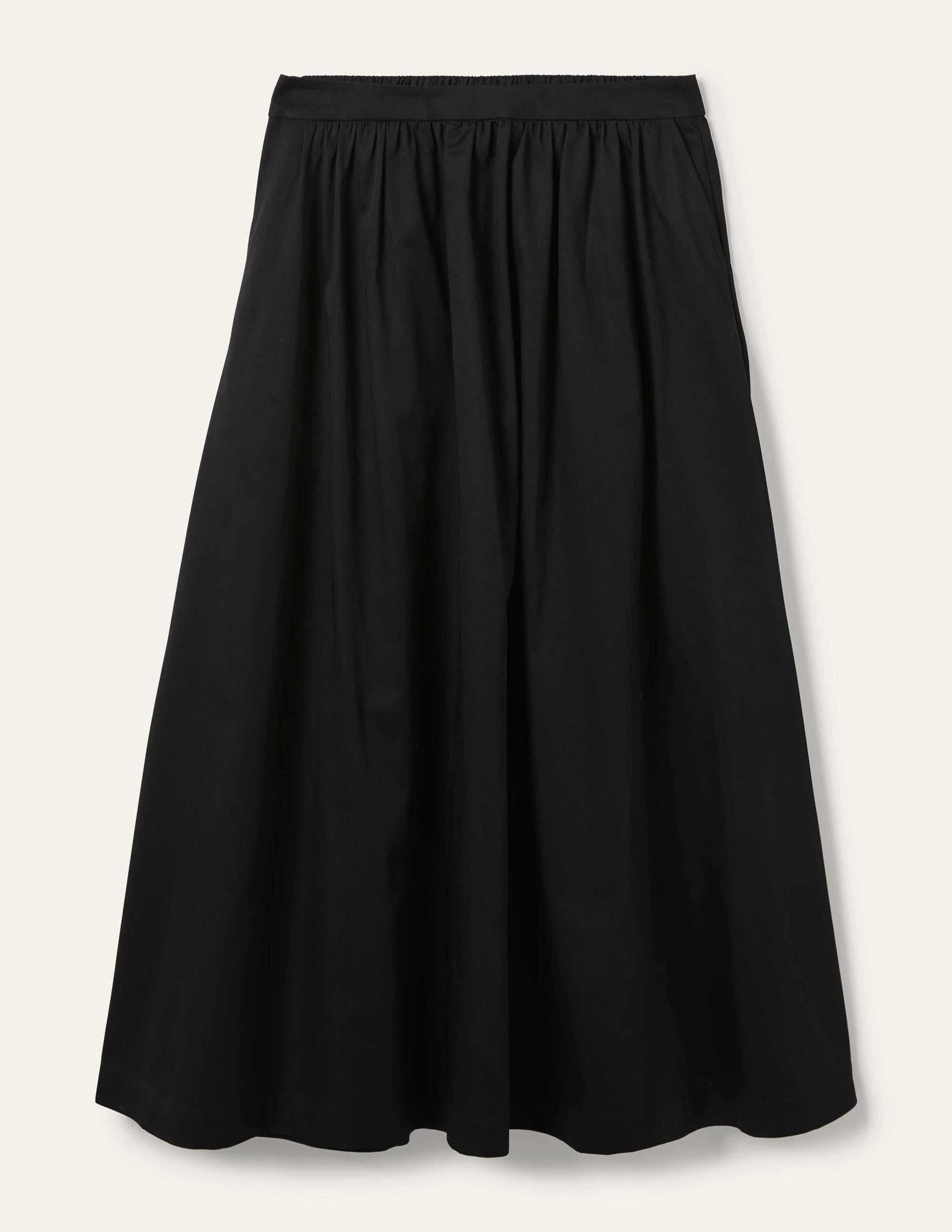 Jupe en satin de coton-Noir - Image 5