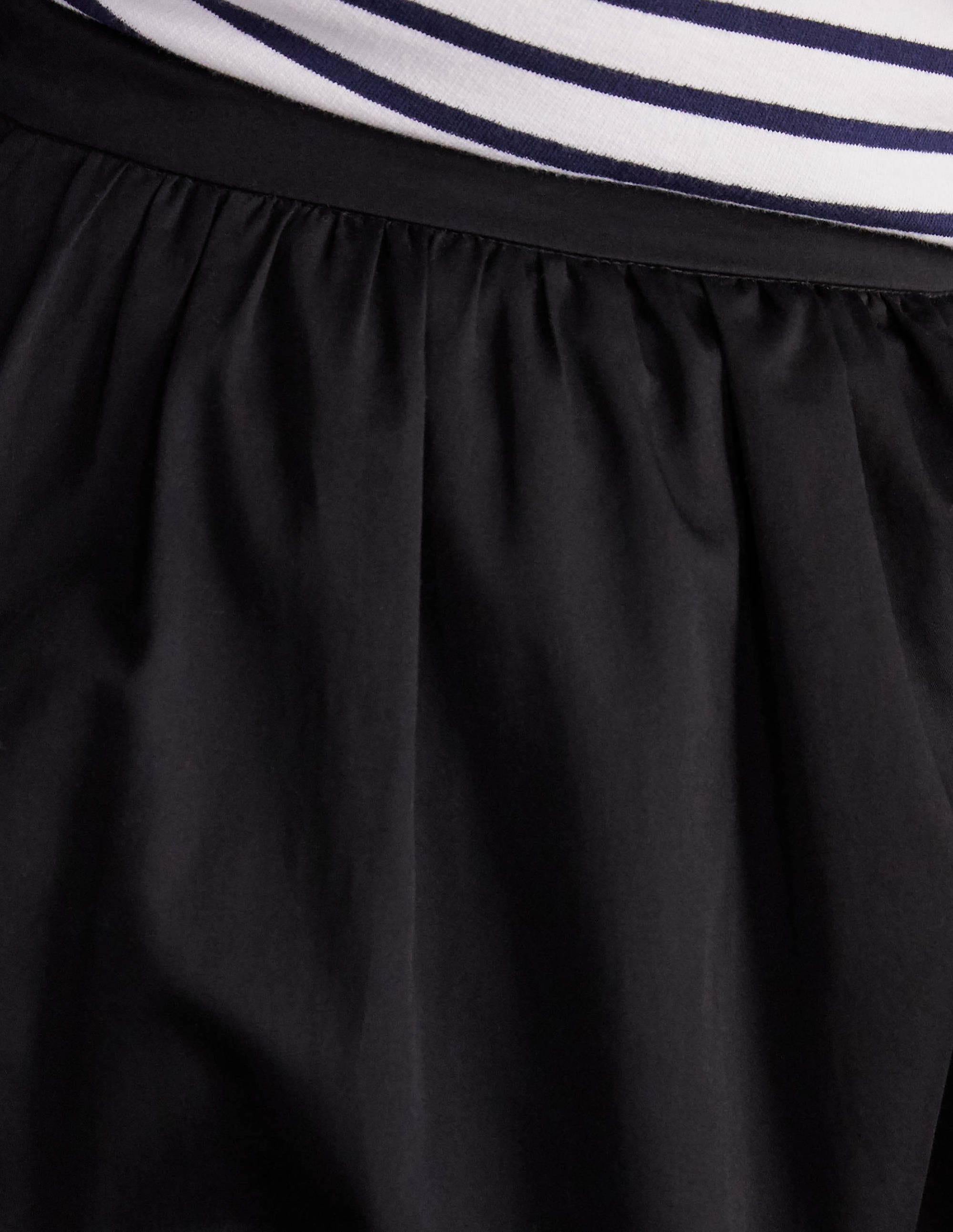 Jupe en satin de coton-Noir - Image 1