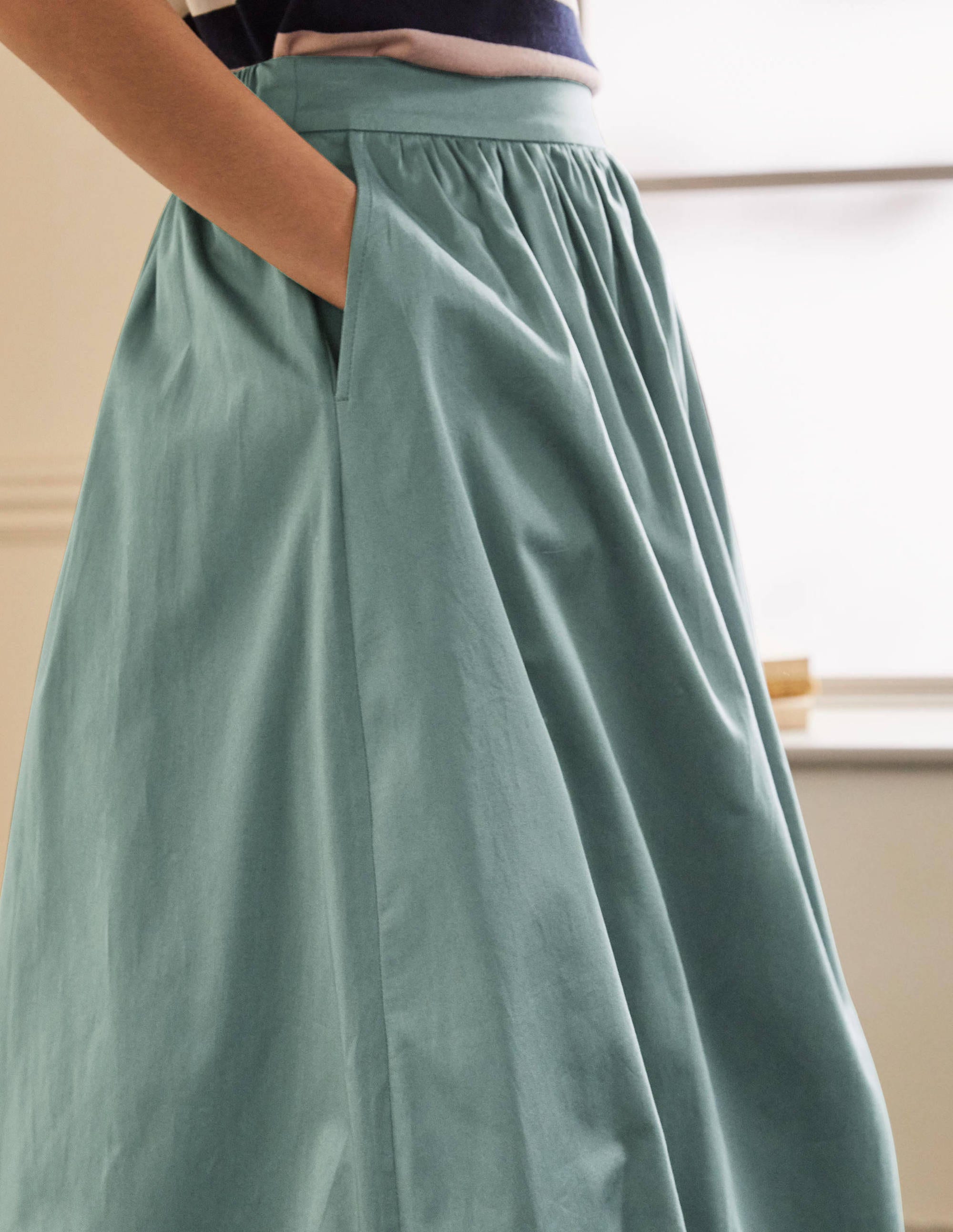 Jupe en satin de coton-Bruyère - Image 3