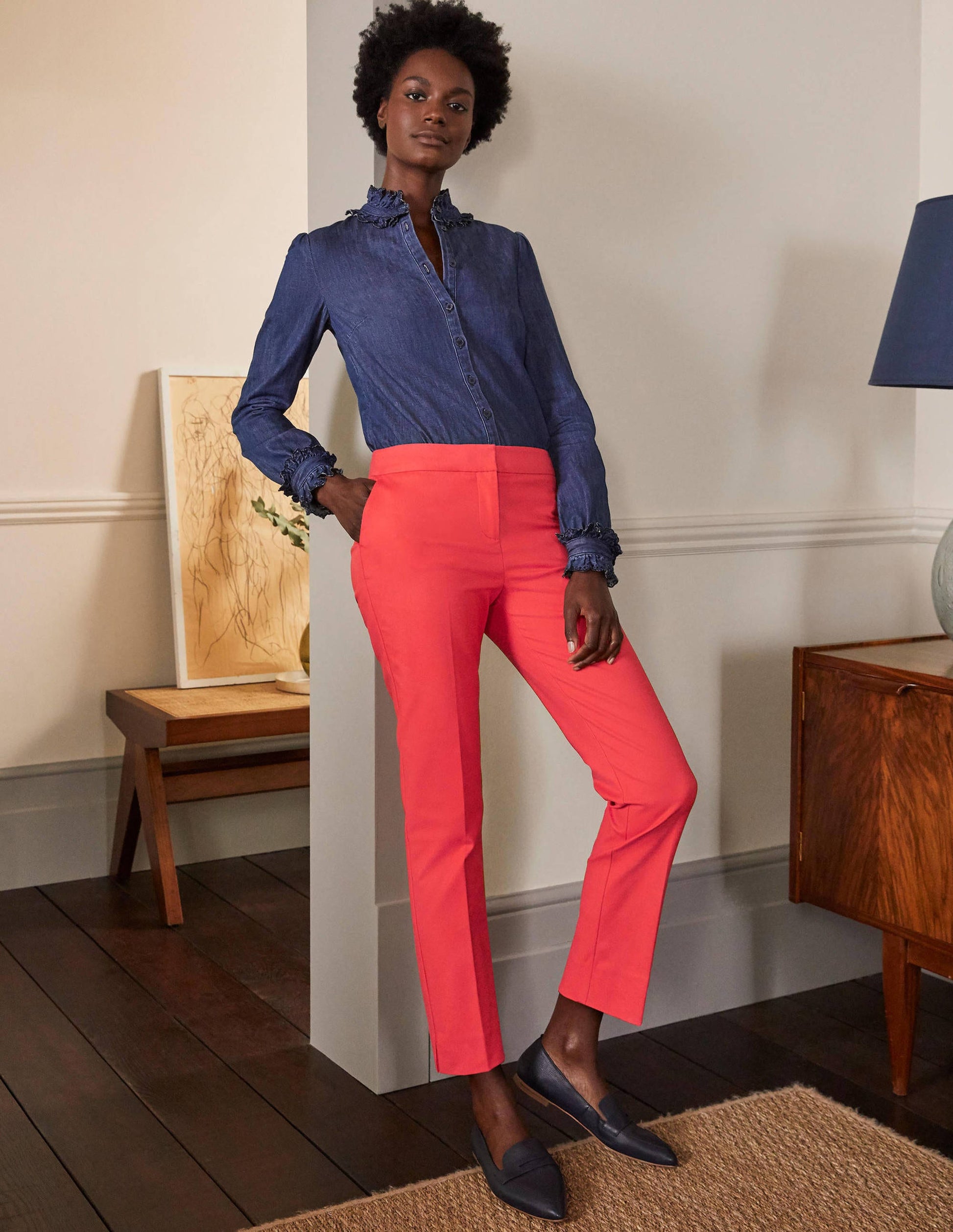 Richmond 7/8 Trouser-Bright Coral-5