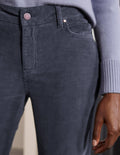 Schmale Cord-Jeans mit geradem Bein-Asphaltgrau