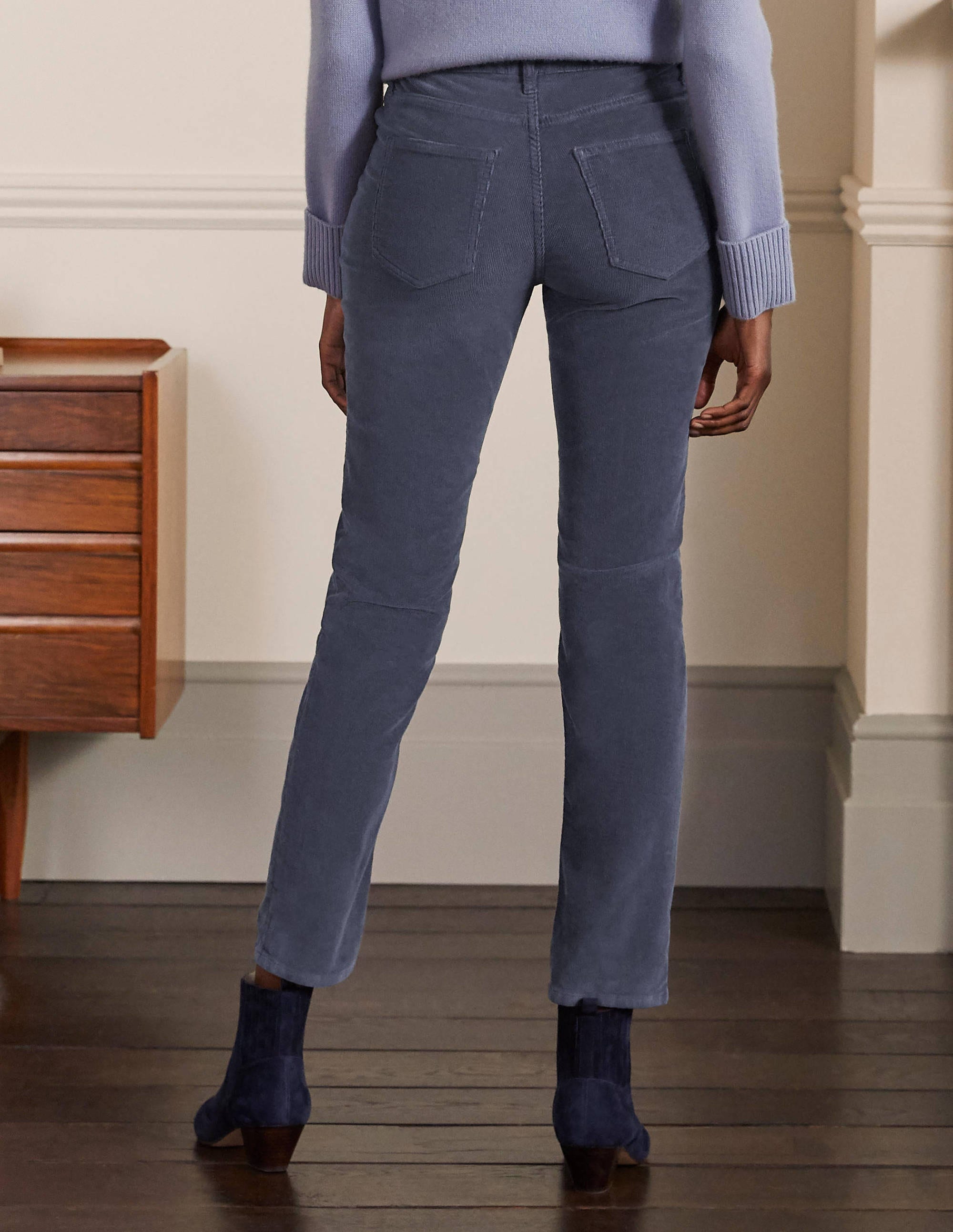 Schmale Cord-Jeans mit geradem Bein-Asphaltgrau - Image 2