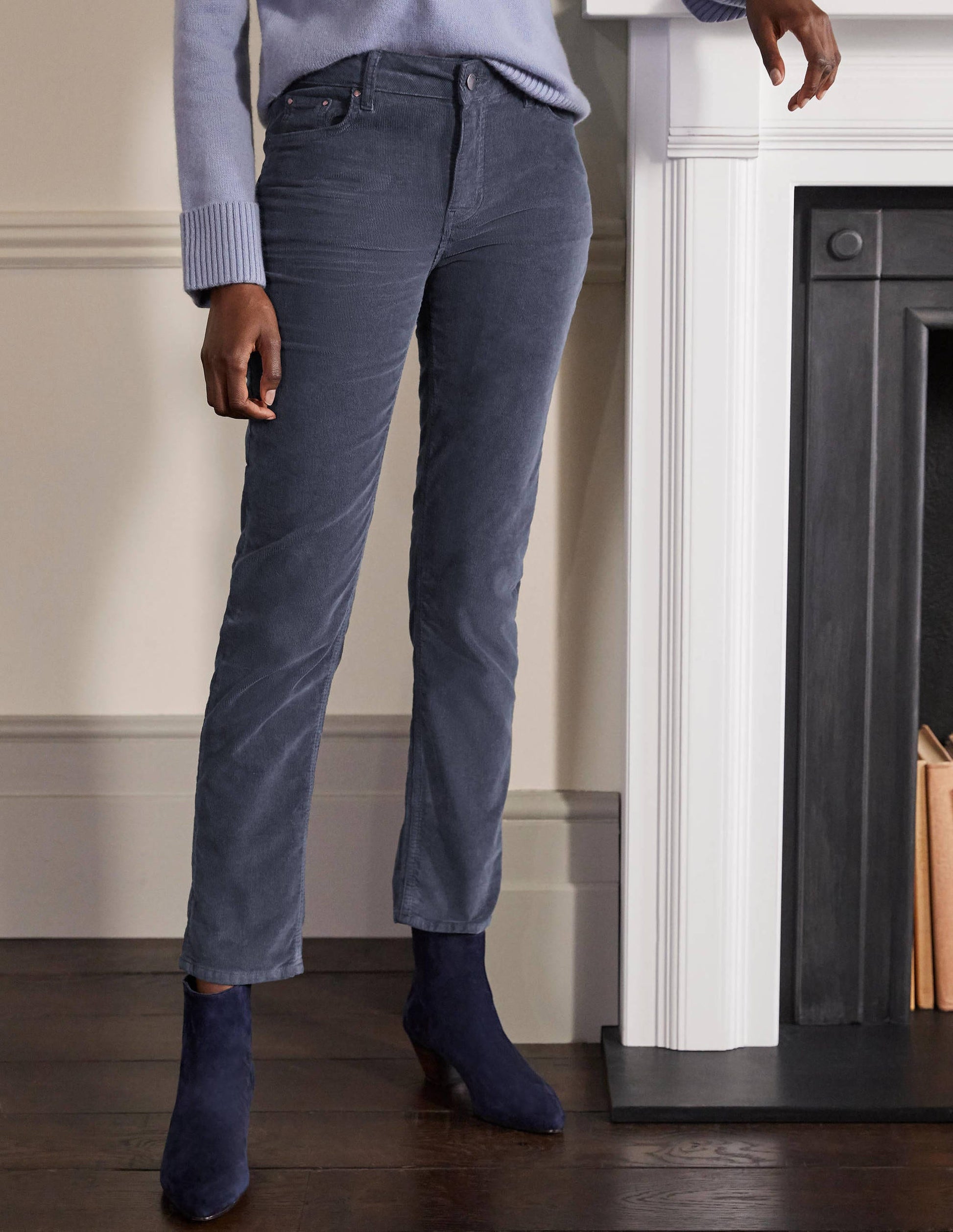 Schmale Cord-Jeans mit geradem Bein-Asphaltgrau-3