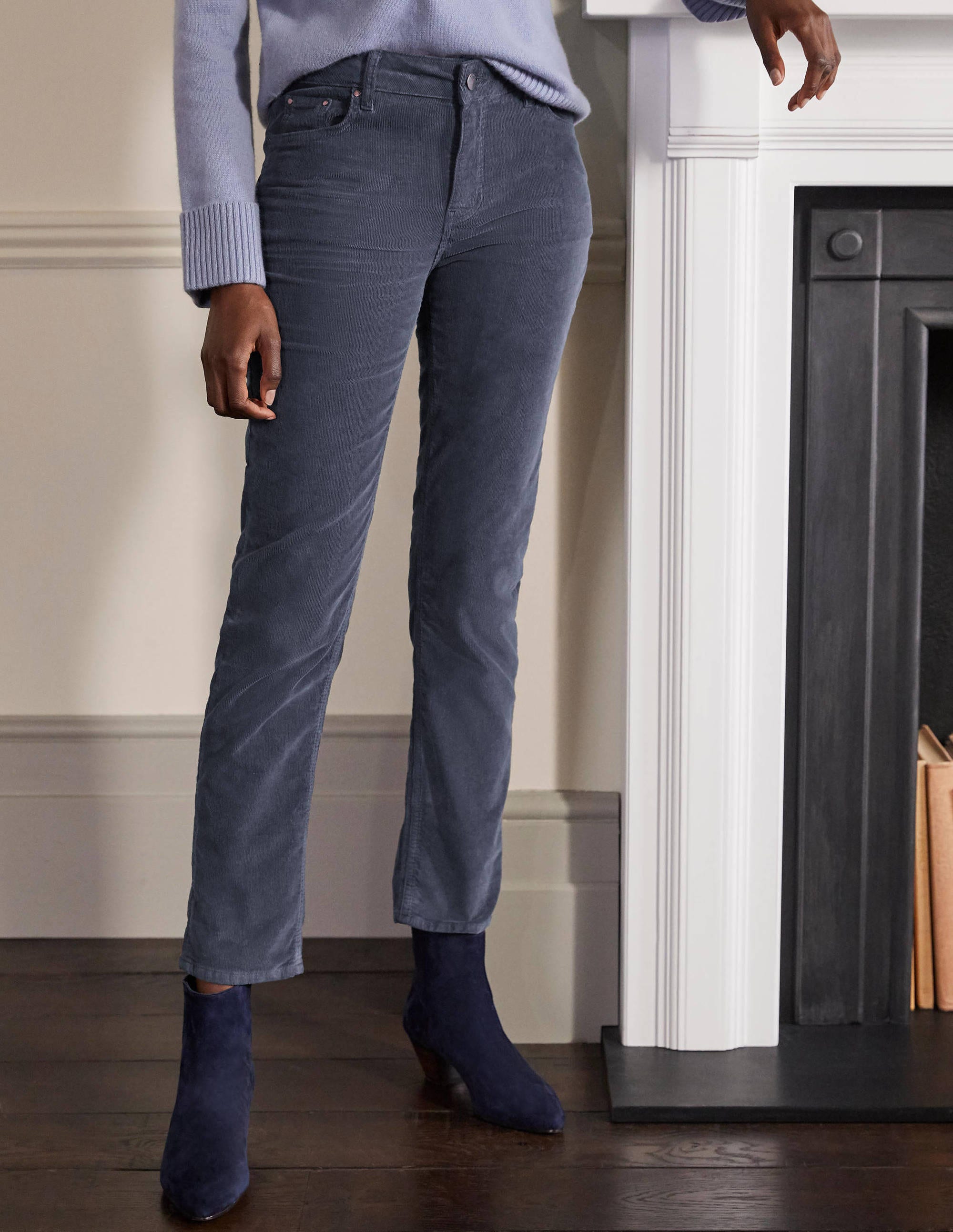 Schmale Cord-Jeans mit geradem Bein-Asphaltgrau - Image 3