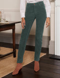 Corduroy Slim Straight Jeans-Wellington Green