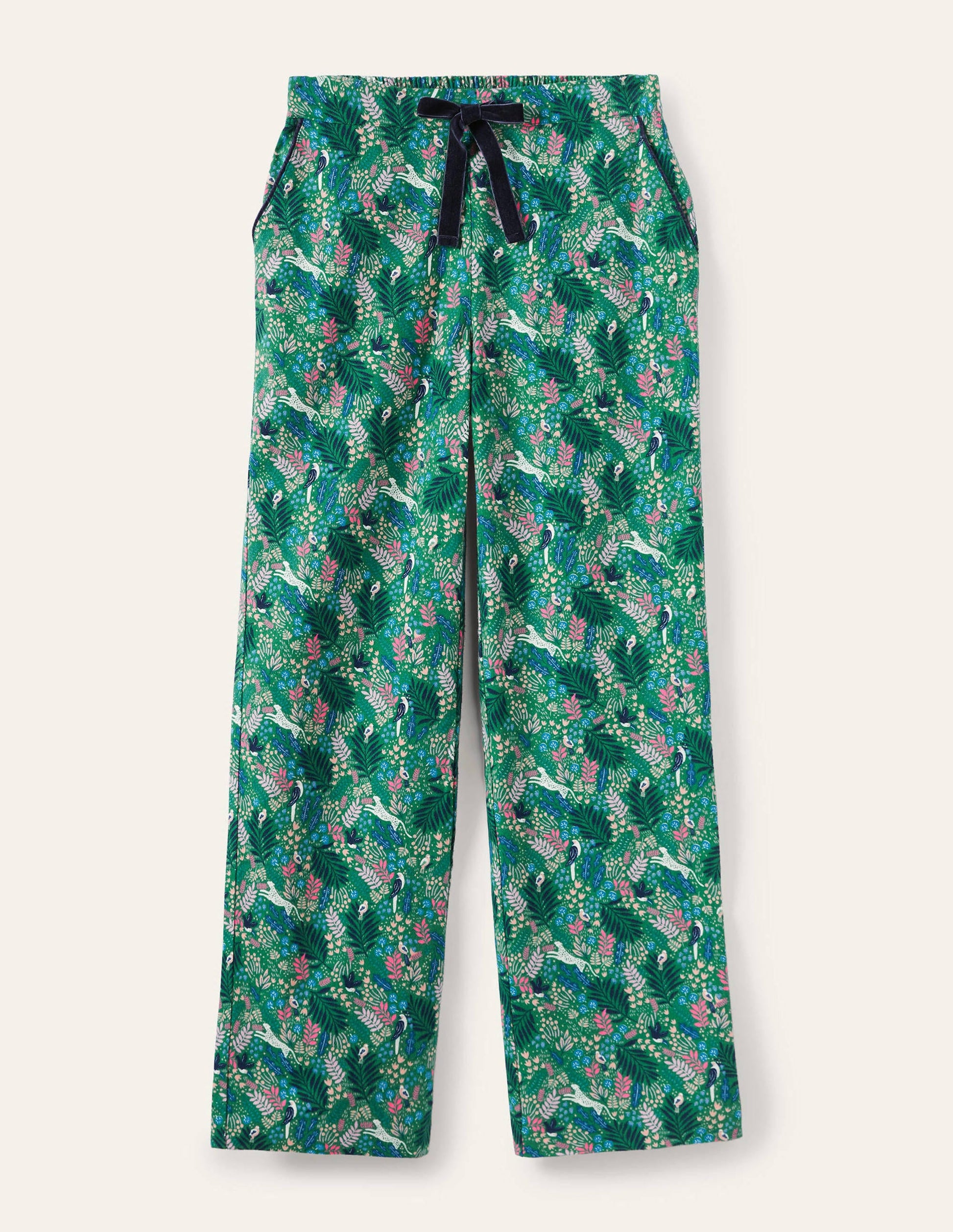 Bas de pyjama Vanessa cosy-Vert feuille, course dans la jungle-6
