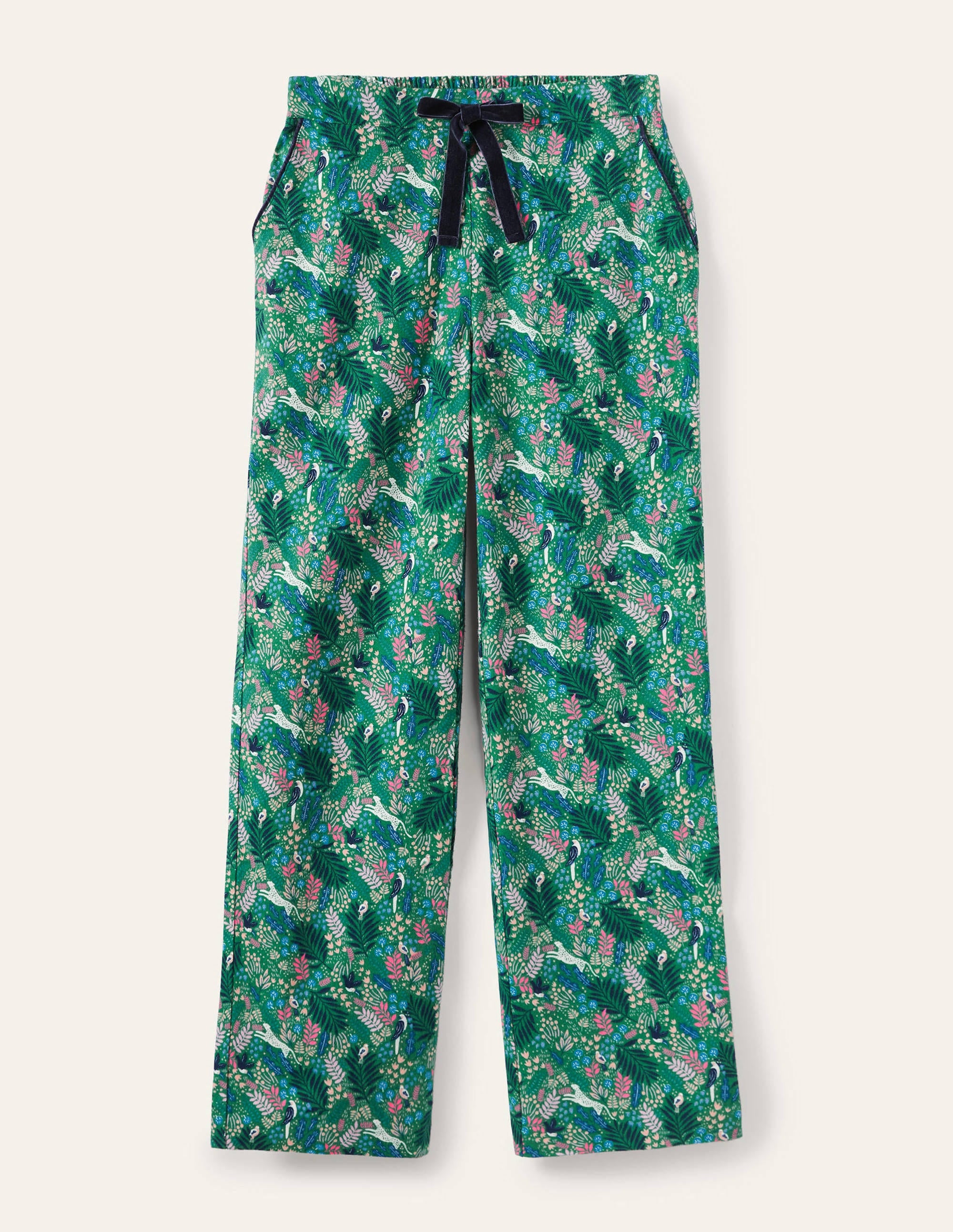 Bas de pyjama Vanessa cosy-Vert feuille, course dans la jungle - Image 6