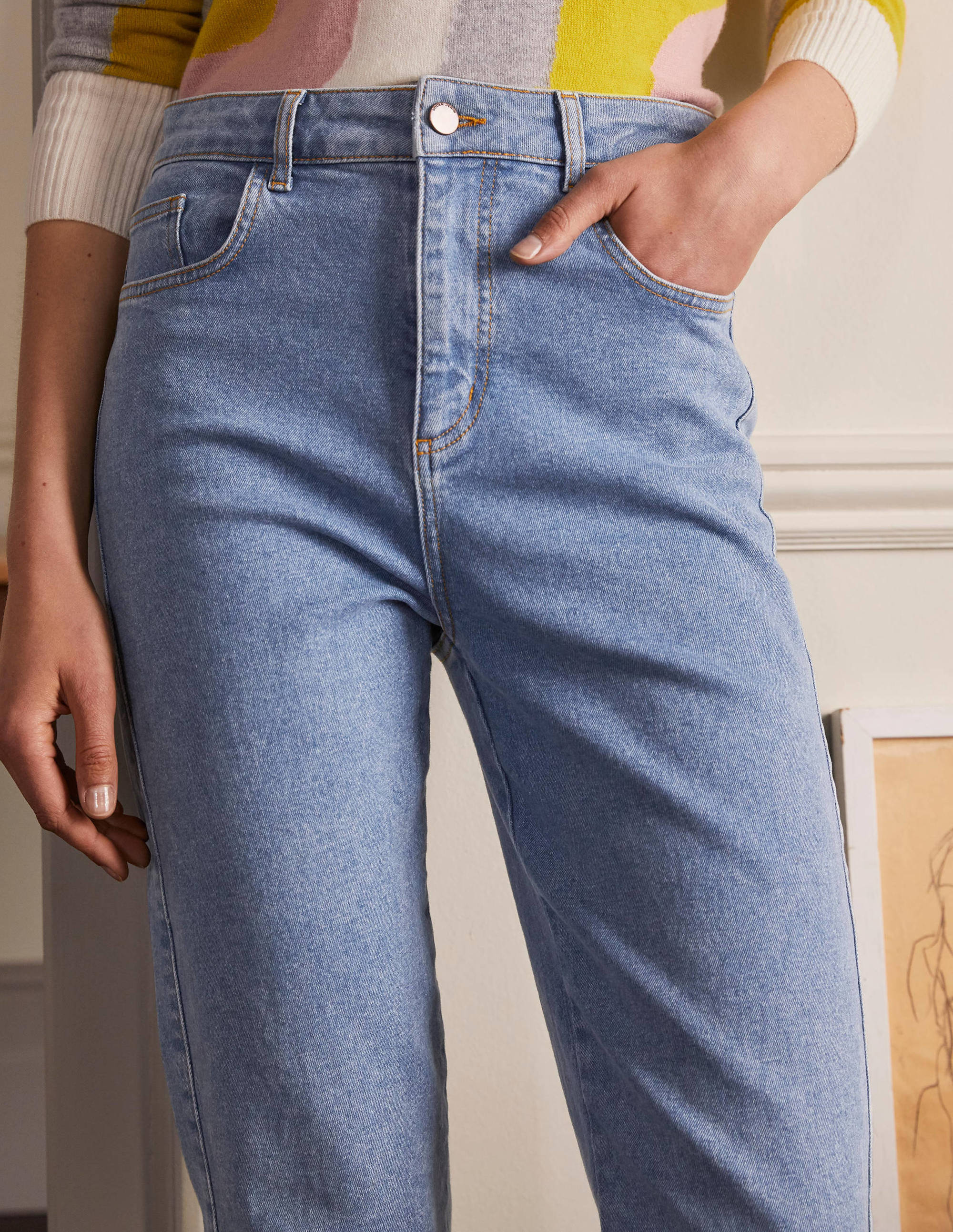 Jean ample-Denim vintage clair - Image 1