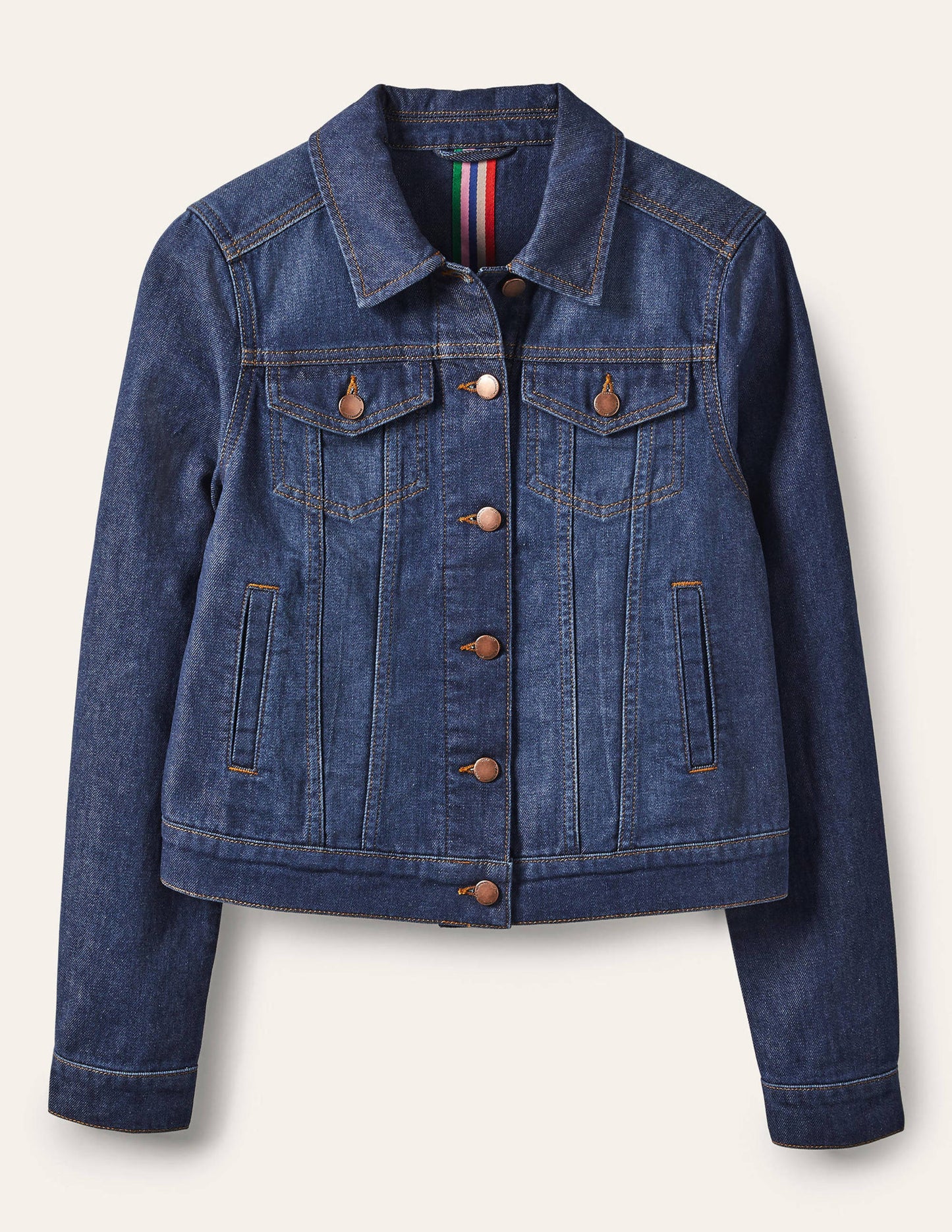 Authentische Denim-Jacke-Indigoblau
