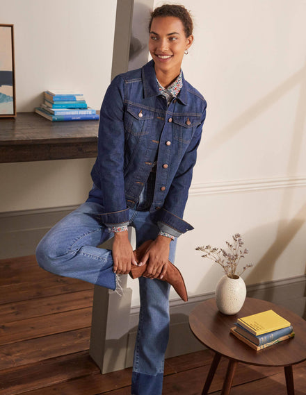 Authentische Denim-Jacke-Indigoblau