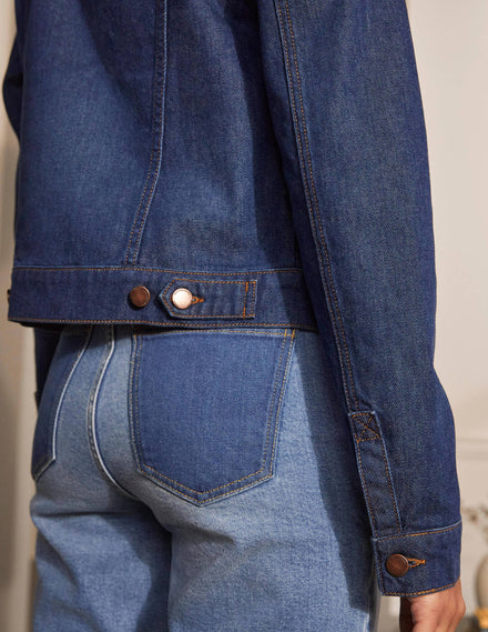 Authentische Denim-Jacke-Indigoblau