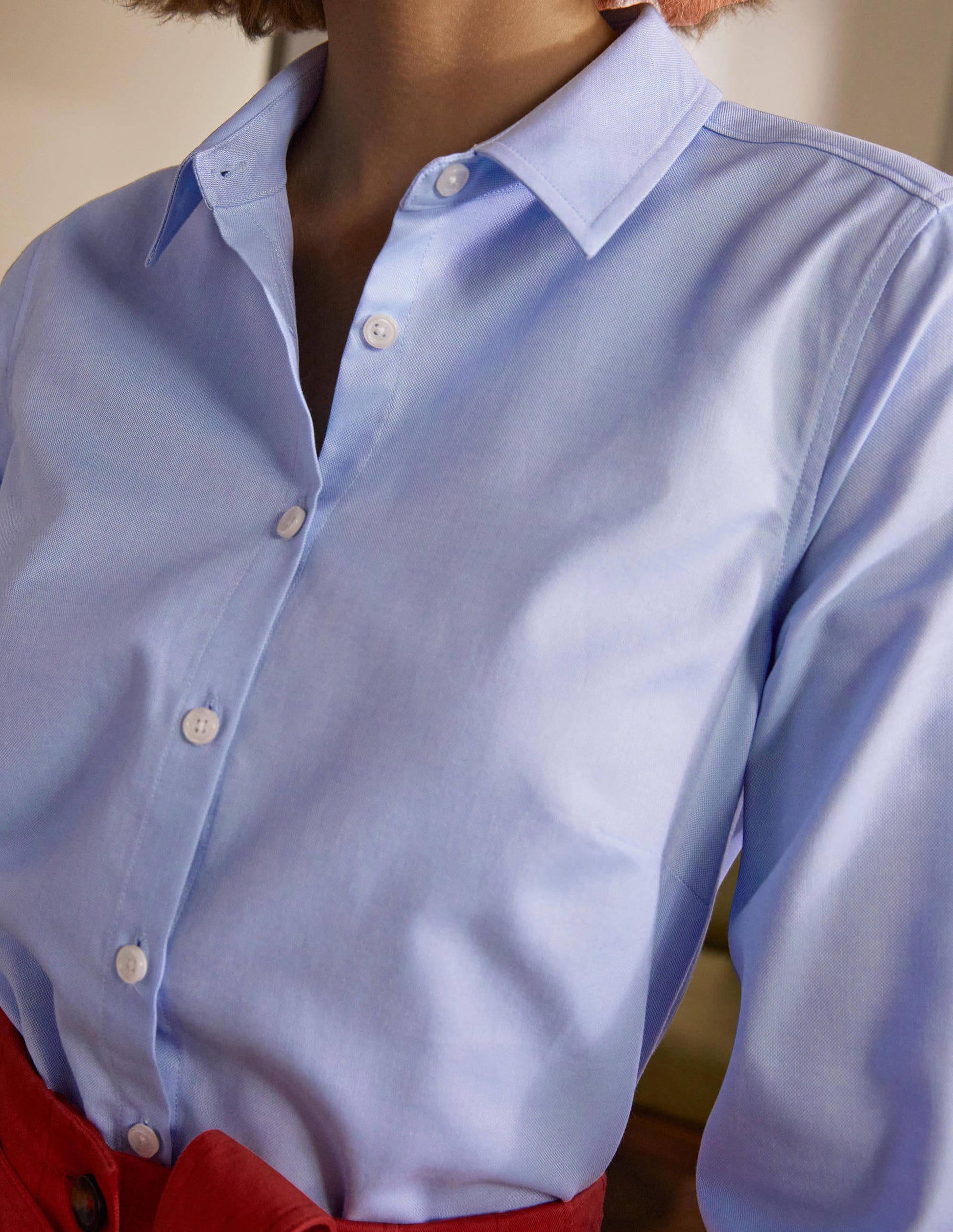 La chemise en coton-Oxford bleu-1