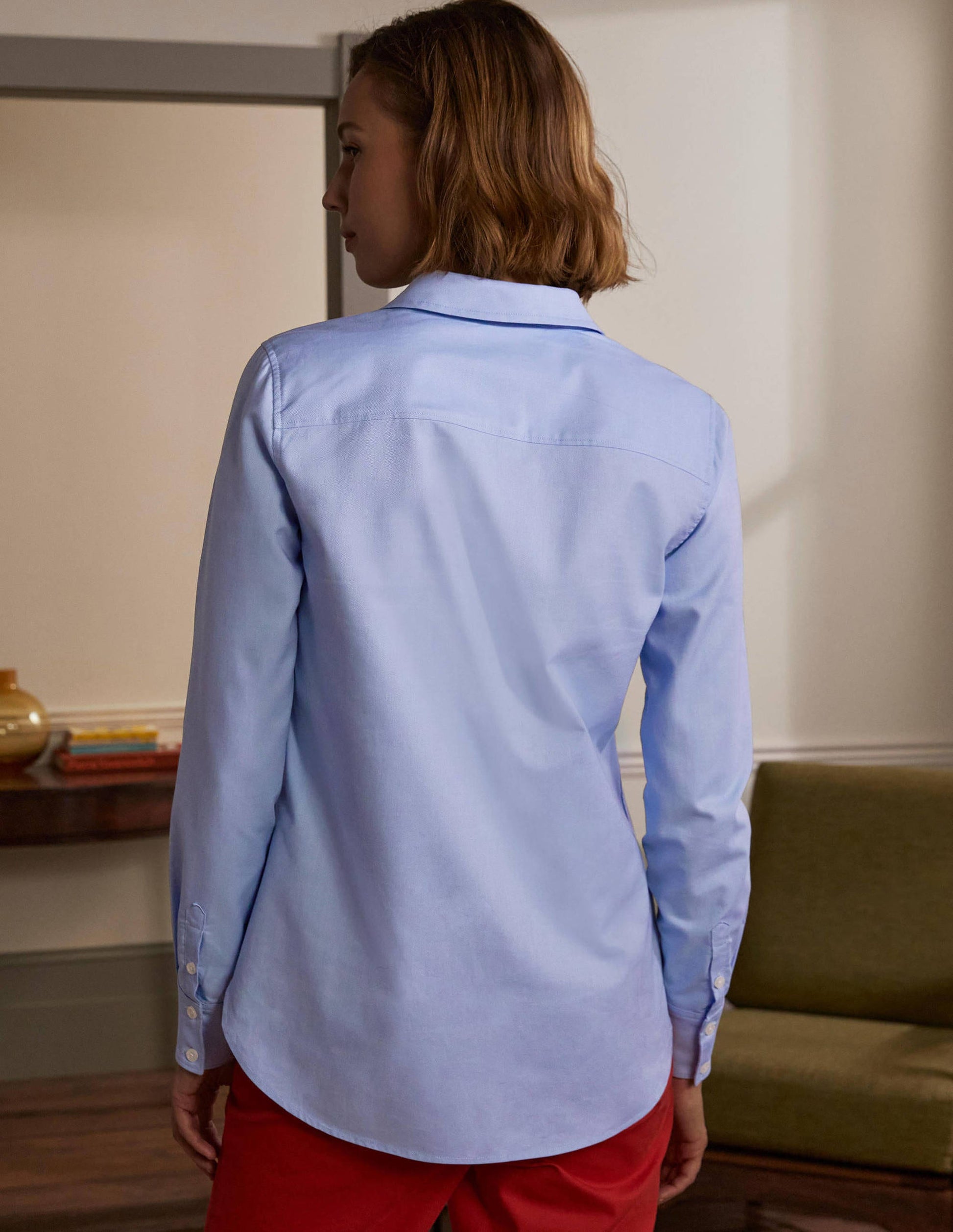 La chemise en coton-Oxford bleu-2