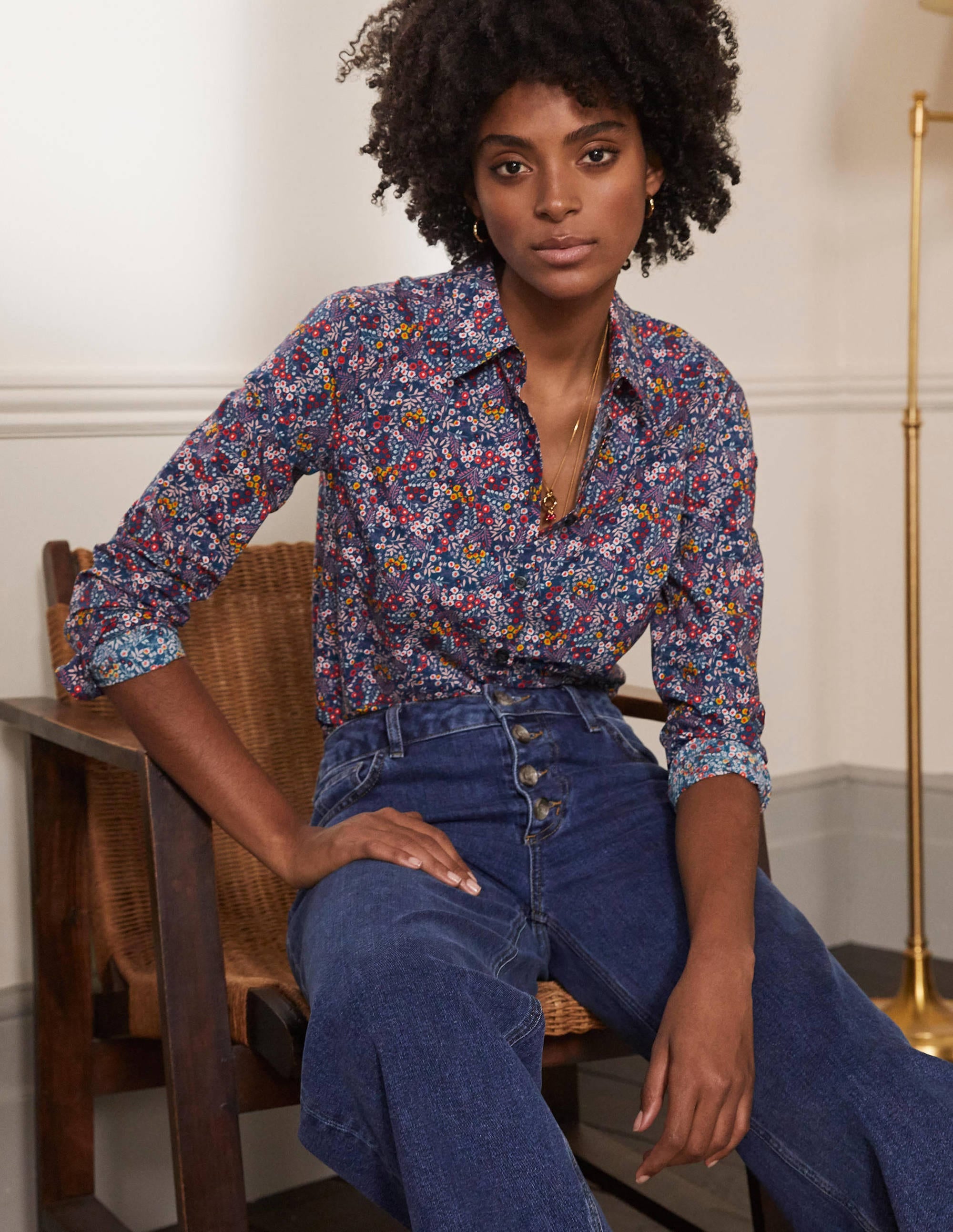 La chemise en coton-Bleu galaxie, forêt enchantée - Image 6
